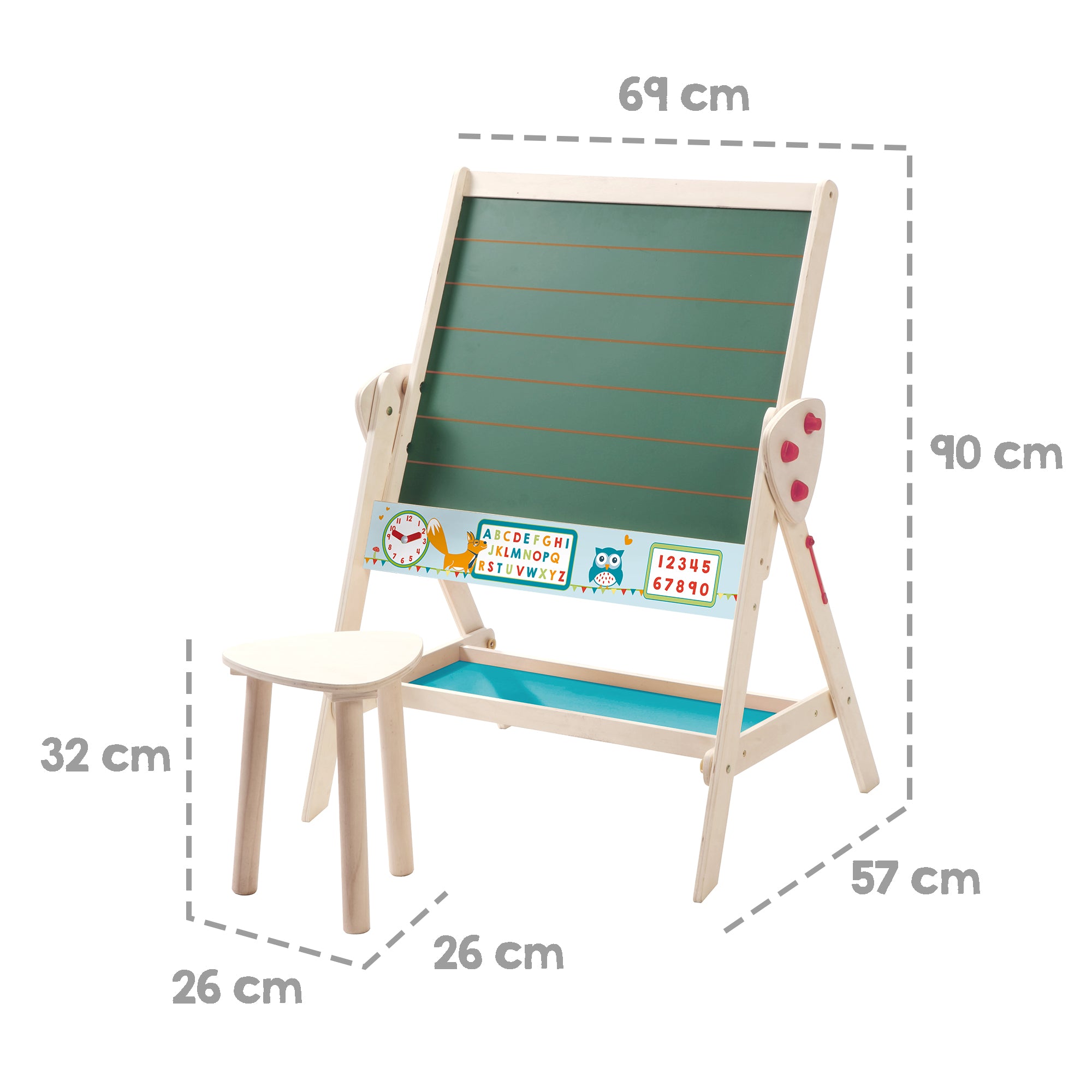 Roba 7015FE Standtafel mit Hocker Fuchs & Eule natur lackiert – Tafeln - Bild 12 Roba 7015FE Standtafel mit Hocker Fuchs & Eule natur lackiert – Tafeln - Produktbild 12