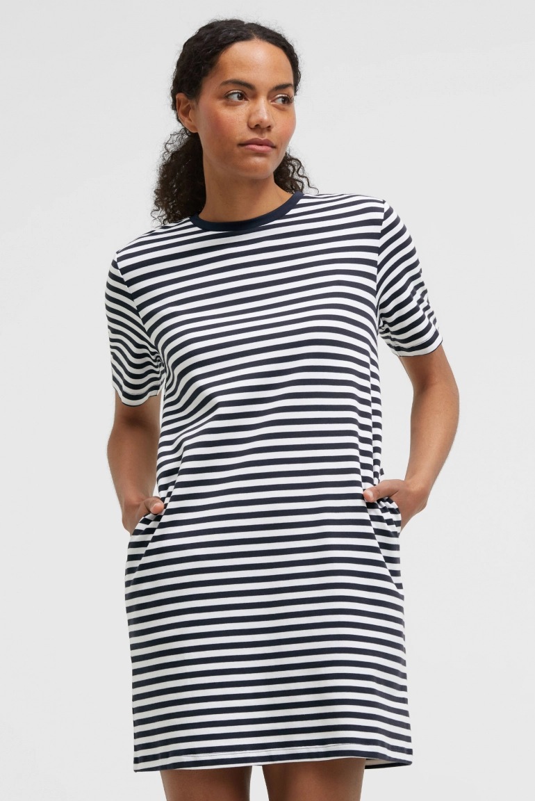 SENSES Gestreiftes T-Shirt-Kleid FE:NO night navy / opticwhite SENSES Gestreiftes T-Shirt-Kleid FE:NO night navy / opticwhite