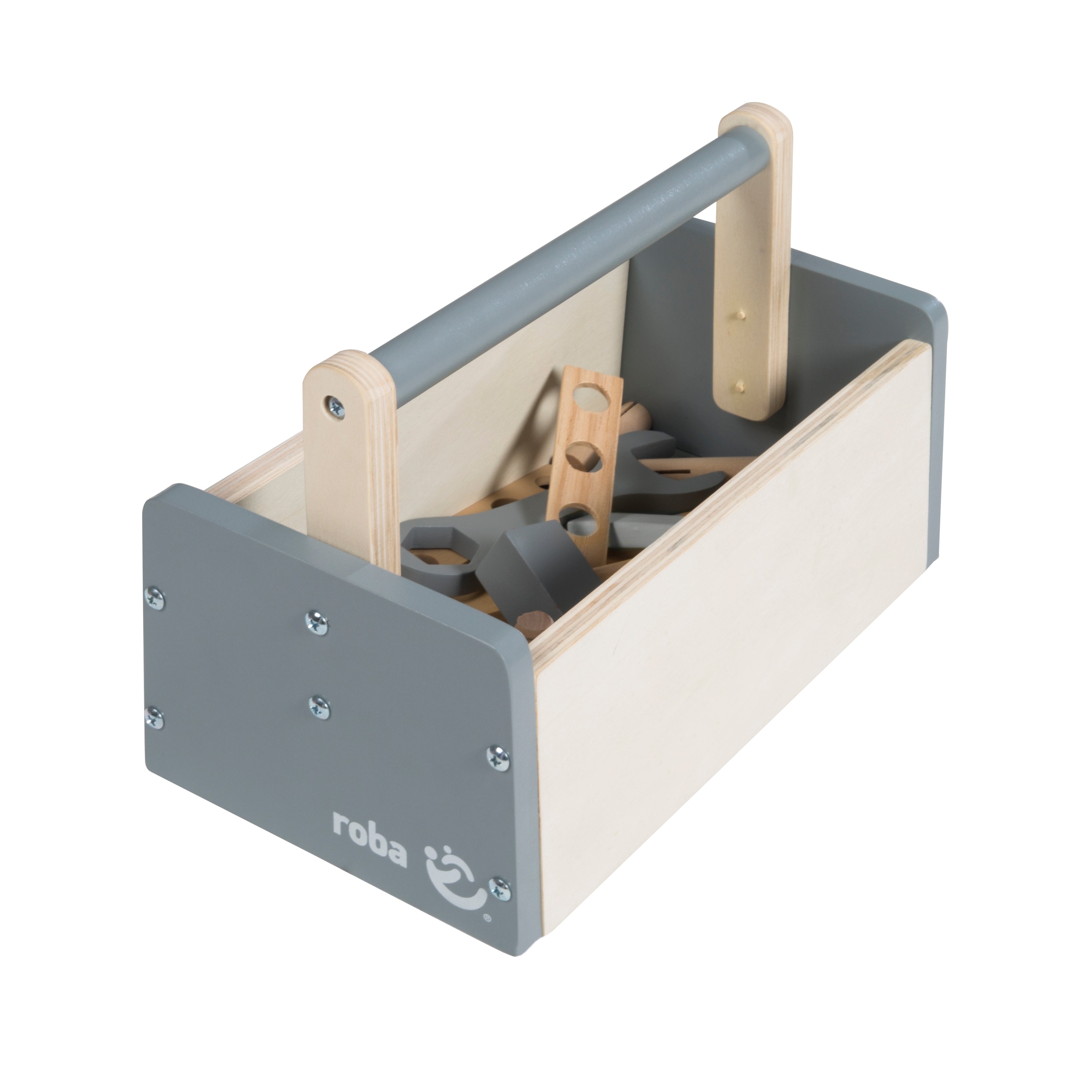 Roba 97212 Werkzeugkiste mit Zubehör natur lackiert – Rollenspiel - Bild 5 Roba 97212 Werkzeugkiste mit Zubehör natur lackiert – Rollenspiel - Produktbild 5
