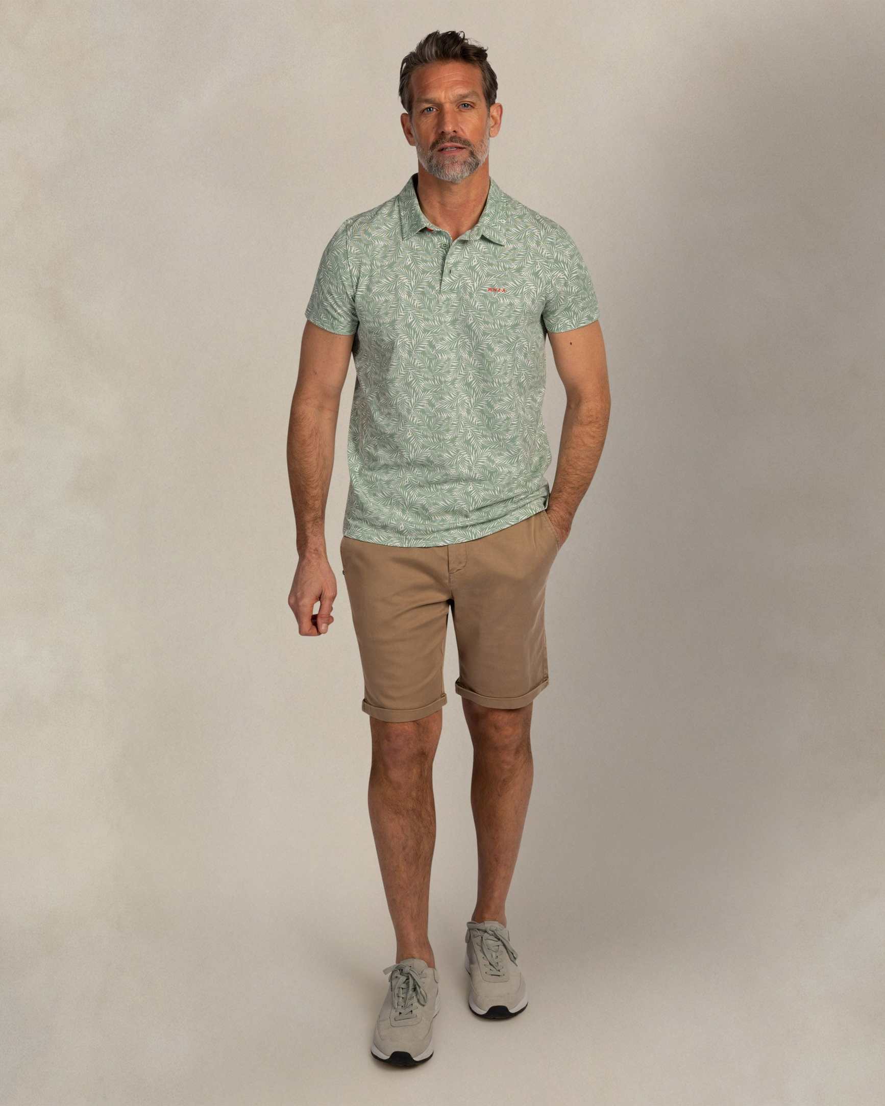 NZA 26CN111MG Poloshirt - Grün / Palmen - Bild 3