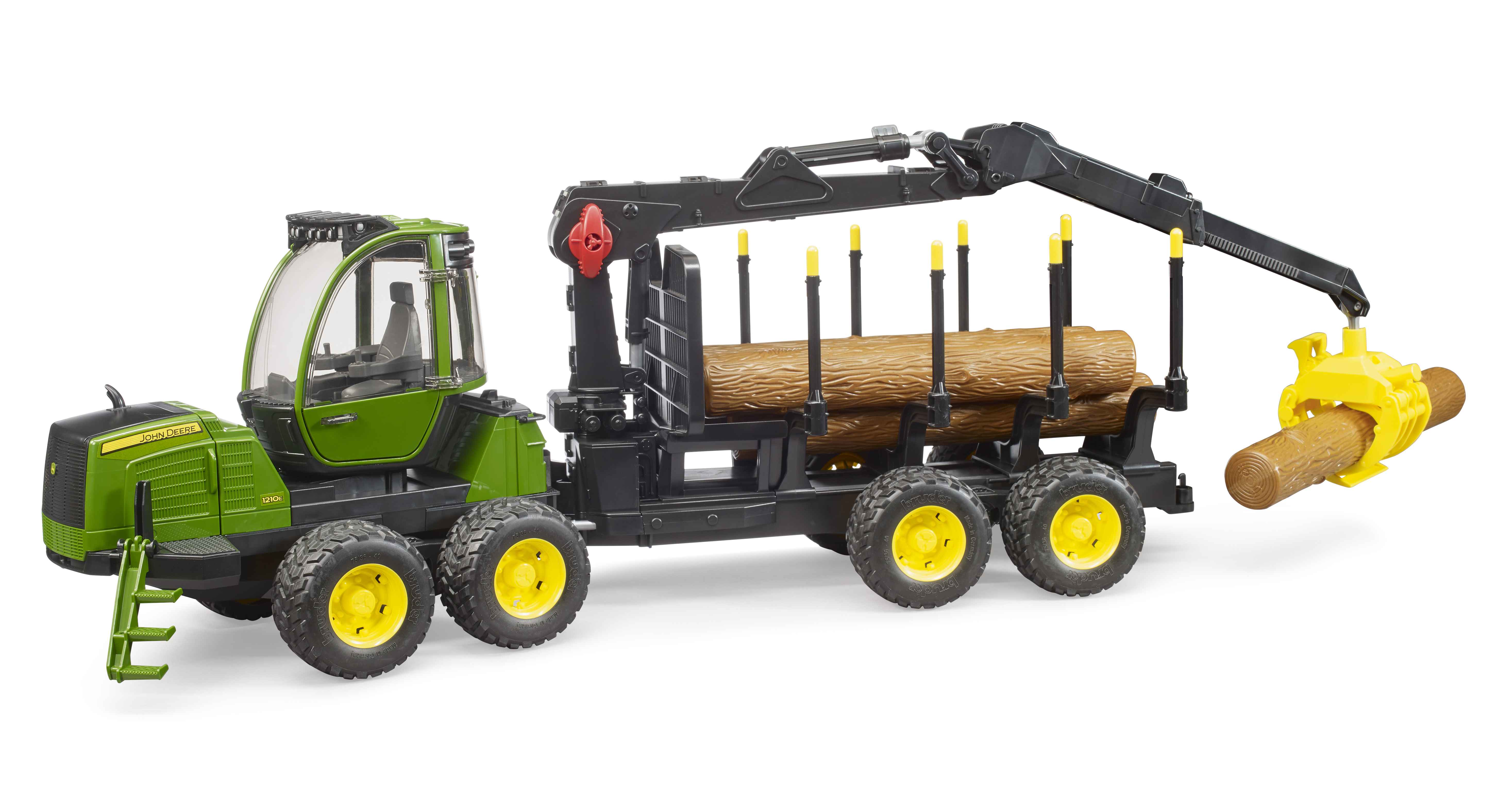 BRUDER 02133 - John Deere 1210E Rückezug mit 4 Baumstämmen und Holzgreifer - Bild 6