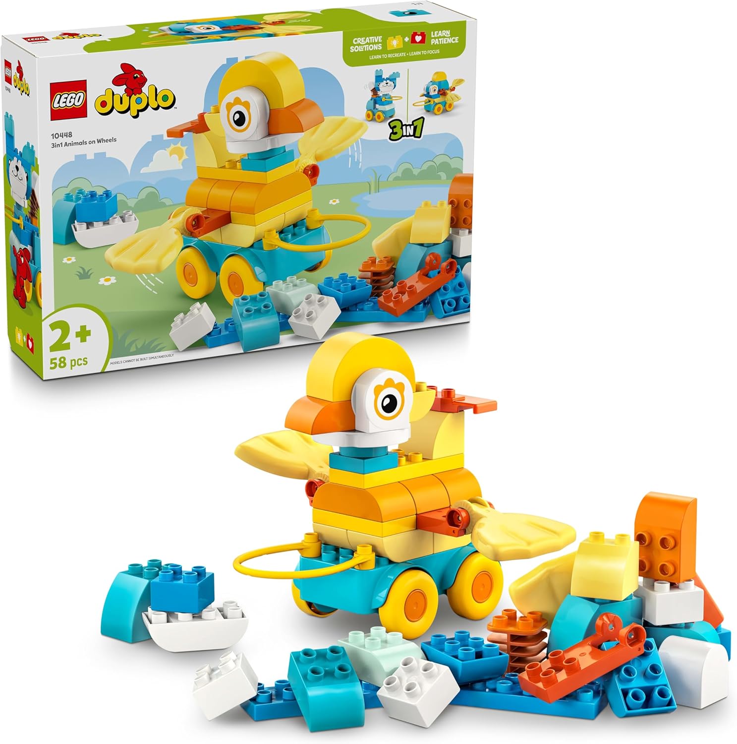LEGO, DUPLO, Tiere, auf, Rädern, 3-in-1-Set, 10448, Spielzeug LEGO DUPLO Tiere auf Rädern 3-in-1-Set 10448