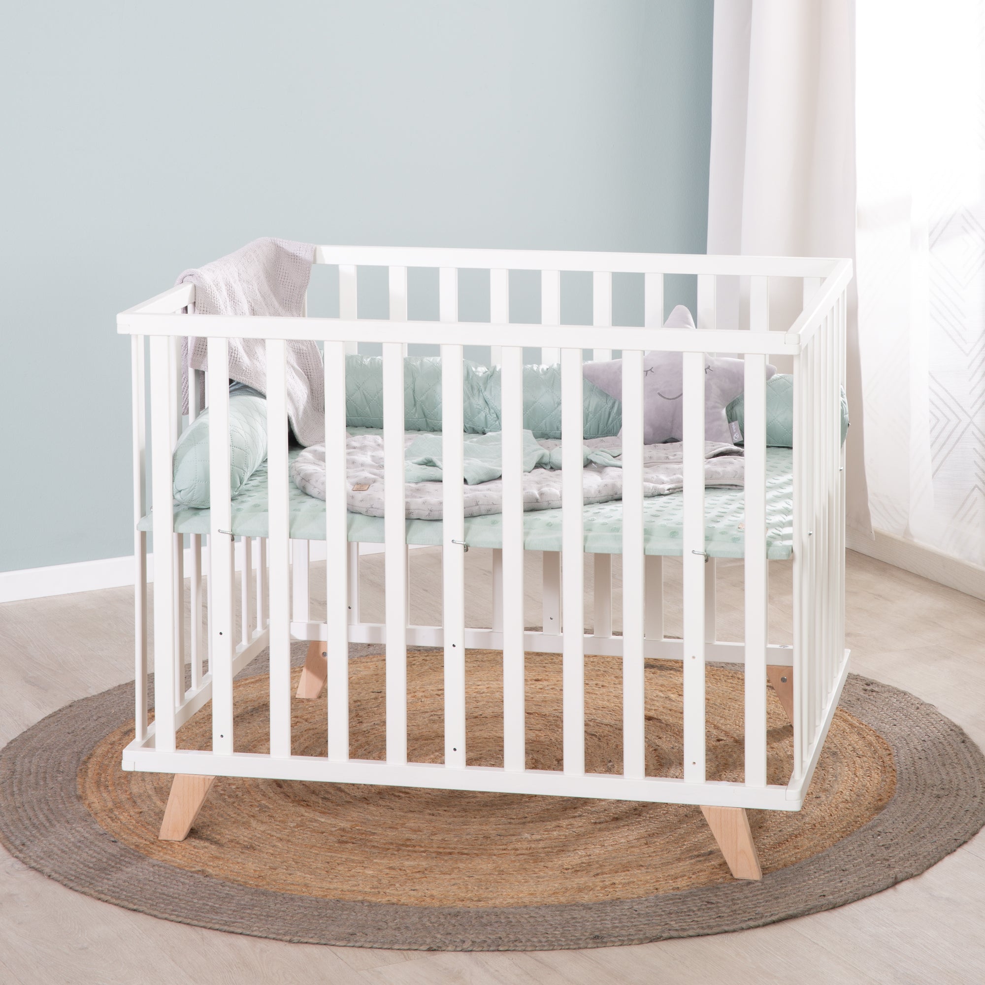 Roba 0242WEG240 Laufgitter 75x100 cm +Füße frosty green weiß - Produktbild 4