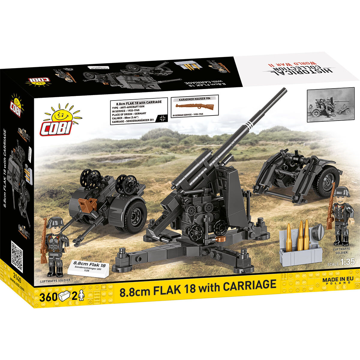 COBI 3140 - 8.8 CM FLAK 18 MIT Lafette - Bild 2 COBI 3140 - 8.8 CM FLAK 18 MIT Lafette - Bild 2