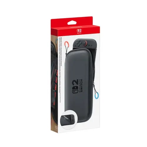 Nintendo Switch 2-Tasche Detailansicht Detailansicht der Nintendo Switch 2-Tasche und Schutzfolie