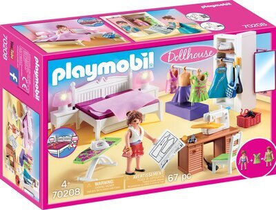 PLAYMOBIL 70208 Schlafzimmer Mit Nähecke PLAYMOBIL, 70208, Schlafzimmer, Mit, Nähecke, Figur, Puppe, Spielzeug, Person, Barbie