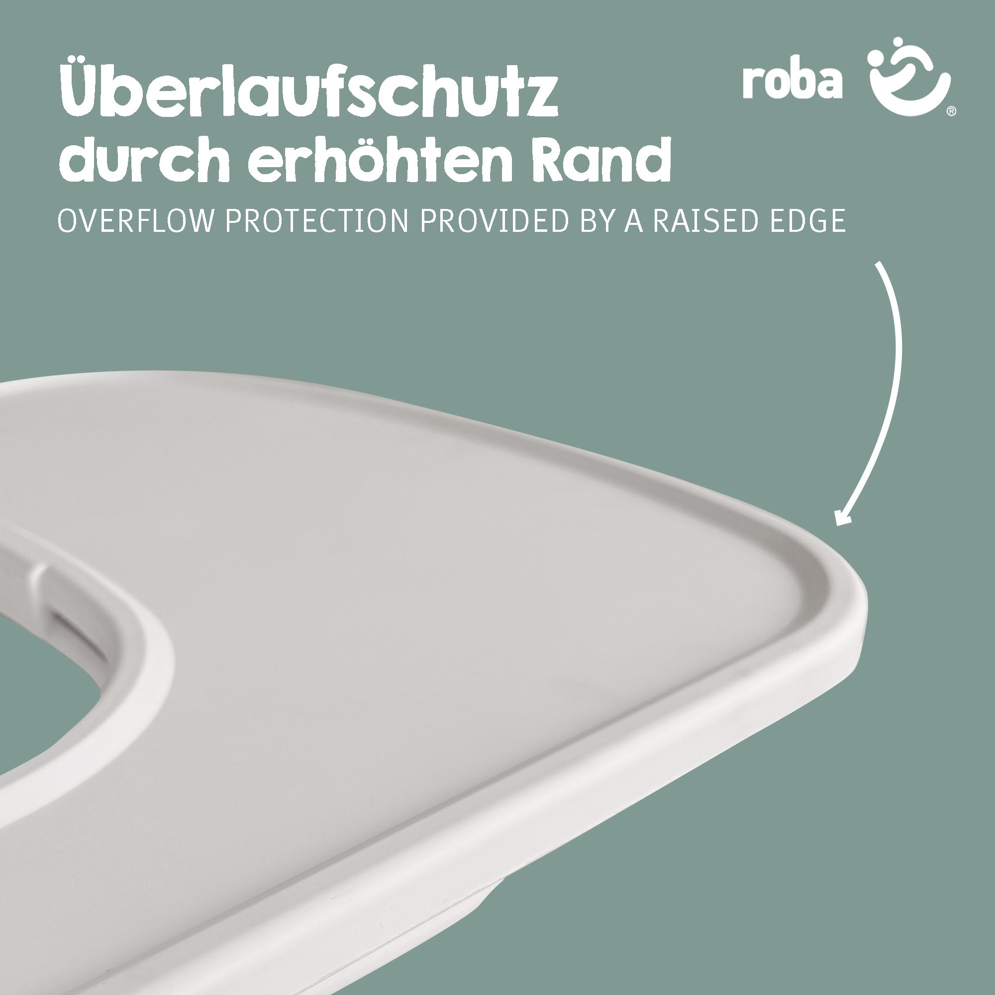 Roba 0081WE Plastikessbrett weiß – Hochstuhl - Bild 5 Roba 0081WE Plastikessbrett weiß – Hochstuhl - Produktbild 5