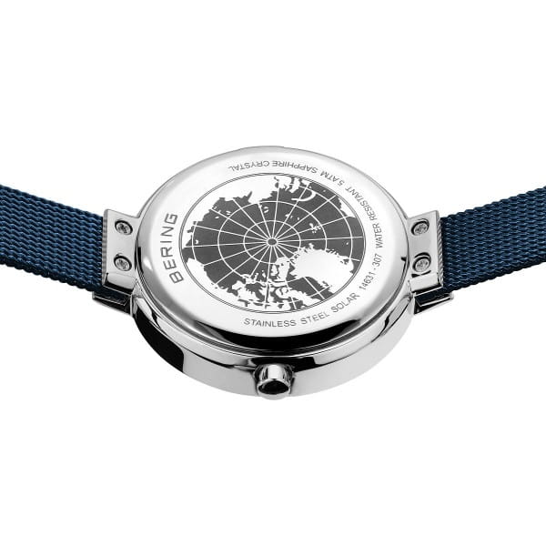 Bering 14631-307 Damenuhr, Milanaise/Solar, Blau