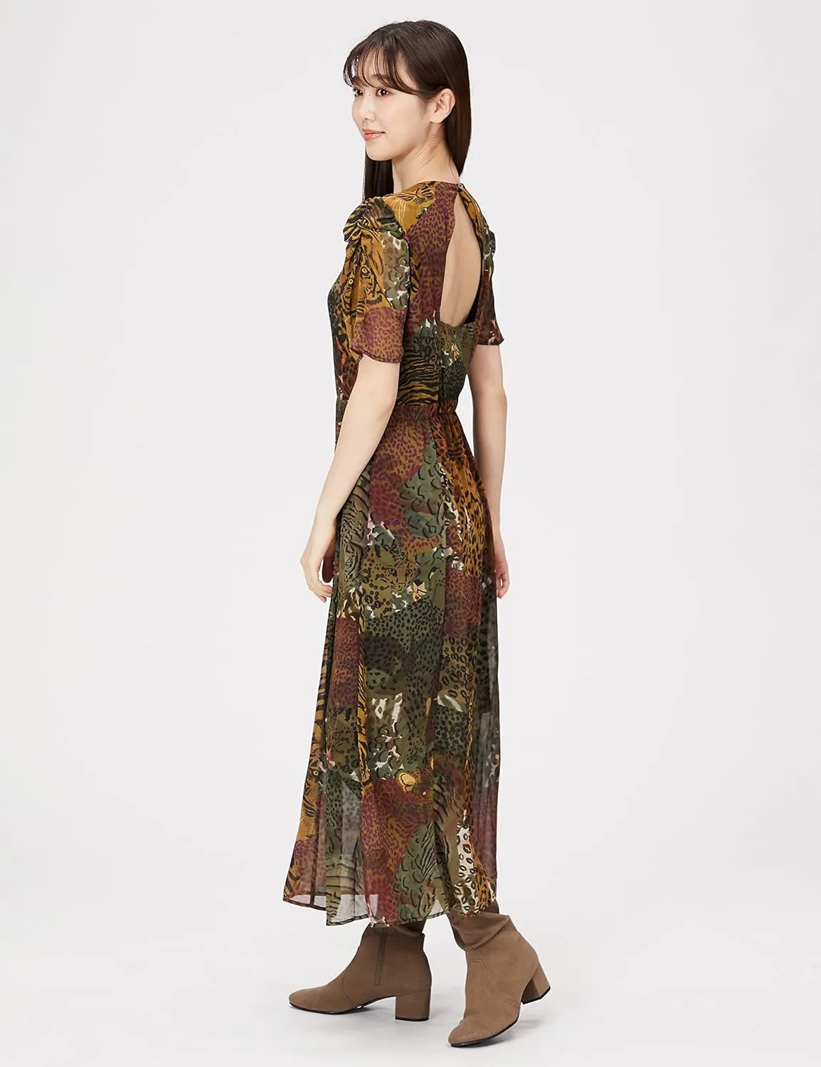Desigual Damen Kleid „Wild Pattern Midi Dress“ - Braun/Grün 21WWVW664092 GR. L Desigual Damen Kleid „Wild Pattern Midi Dress“ - Braun/Grün 21WWVW664092 GR. L
