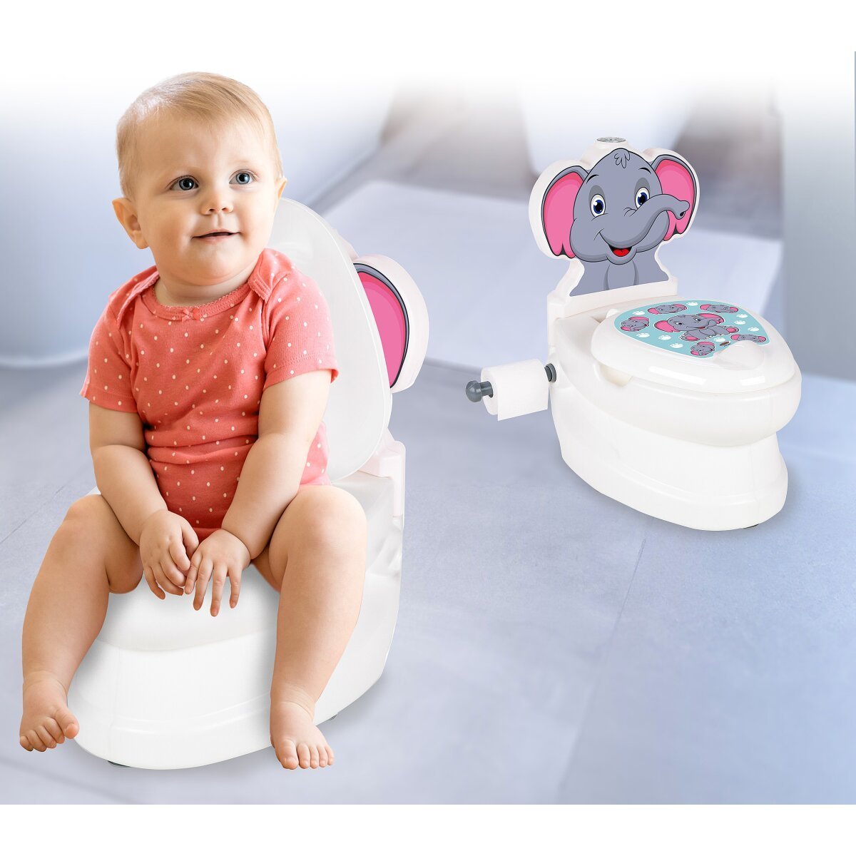 JAMARA Meine kleine Toilette Elefant mit Spülsound und Toilettenpapierhalter ab 18 Monaten JAMARA Meine kleine Toilette Elefant mit Spülsound und Toilettenpapierhalter ab 18 Monaten