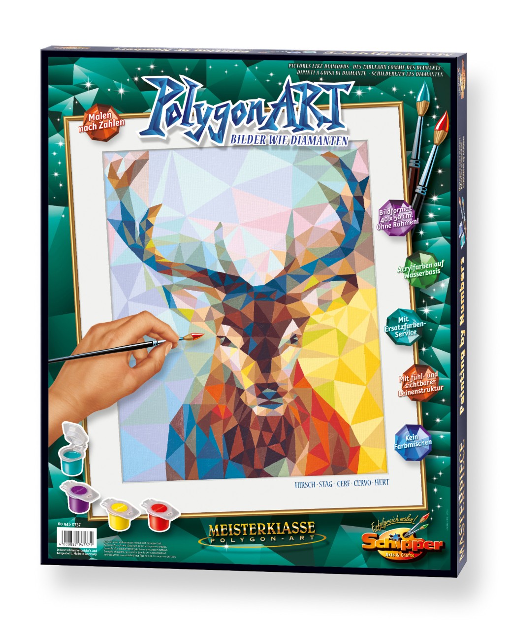 Malen nach Zahlen Polygon-Art Hirsch Tier, Hirsch, Säugetier, Tierwelt, Impala, Tier, Hirsch, Säugetier, Tierwelt, Impala