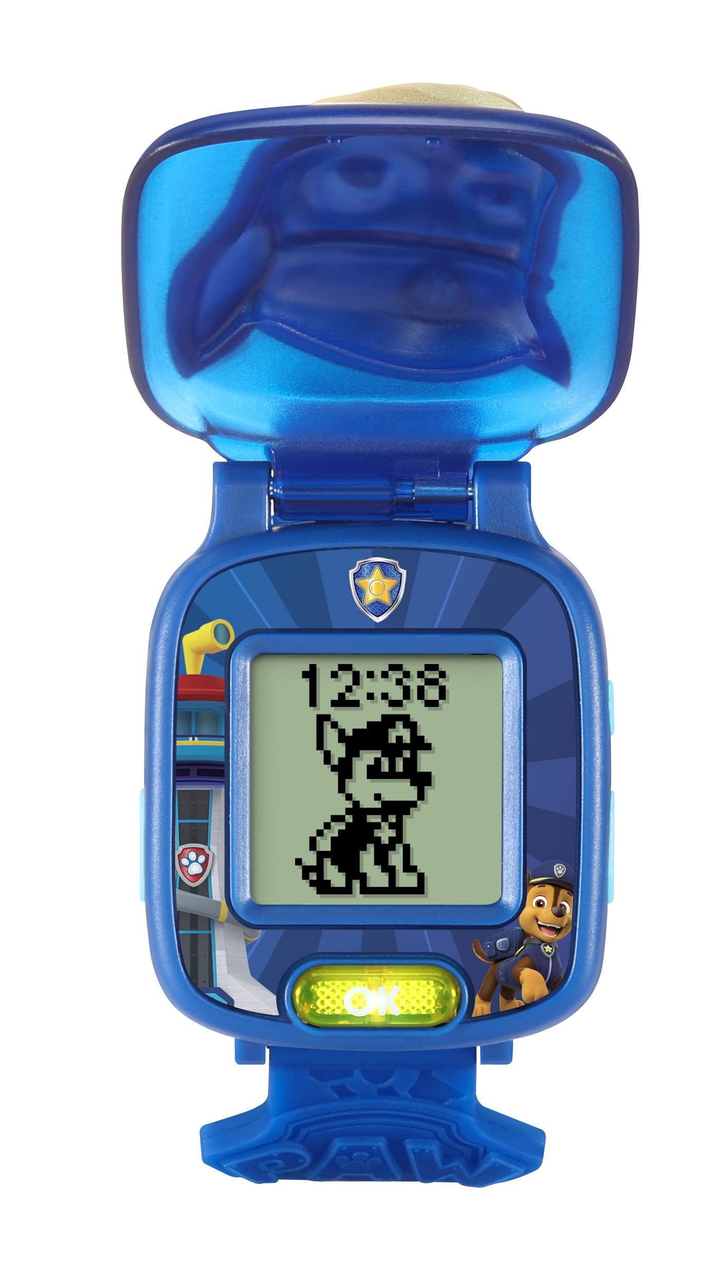 VTech Chase-Lernuhr aus Kunststoff mit Chase-Design, 10 Ziffernblättern, Wecker, Timer, Stoppuhr, 4 Lernspiele, Originalstimme, kindersicher, ab 3 J., Computerausrüstung, Elektronik, Hardware, Überwachen, Bildschirm