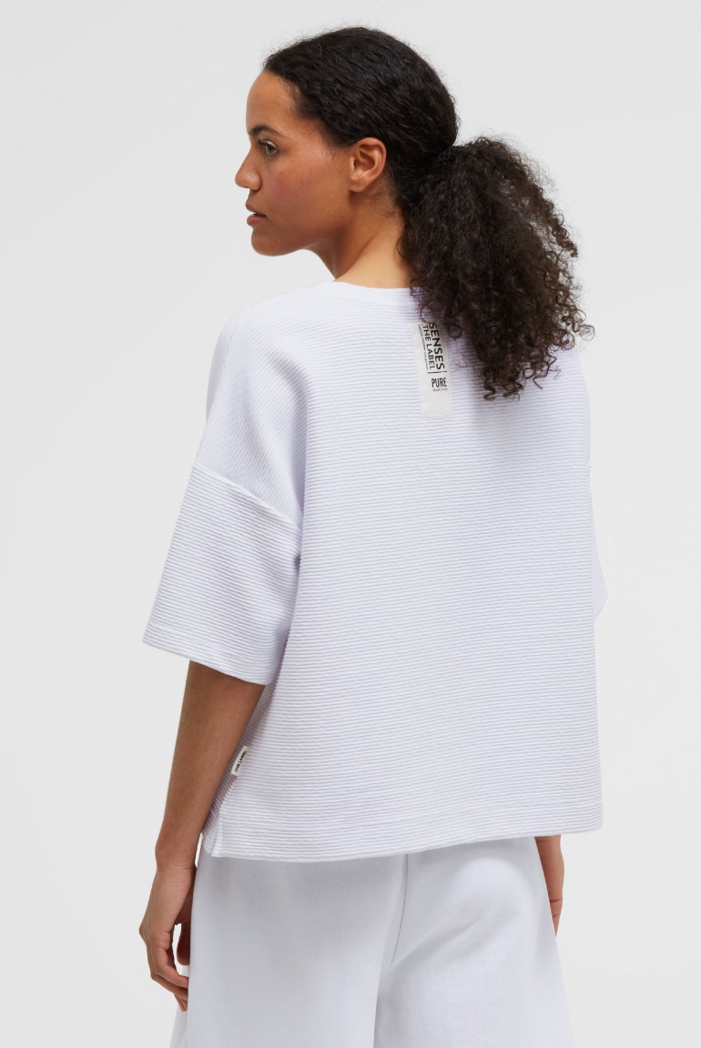 SENSES Strukturiertes Kurzarm-Sweatshirt SO:Y opticwhite
