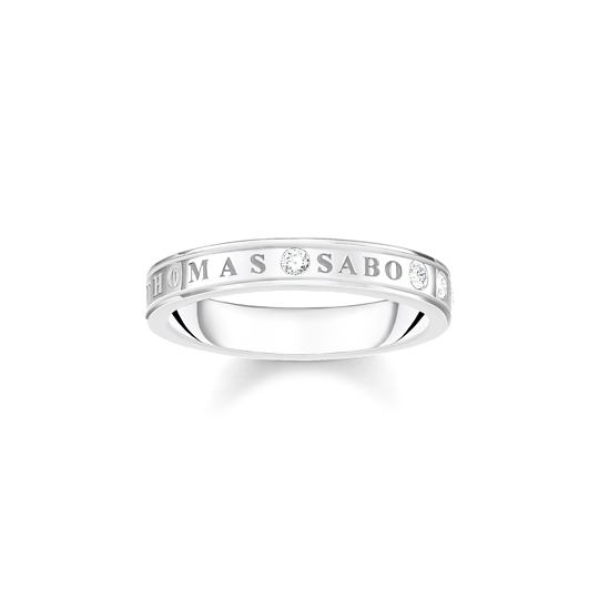 Thomas, Sabo, Ring, Mit, Weißen, Steinen, Gr., 54, Tr2253-051-14, Sterling, Silver, Silber, Platin, Zubehör, Schmuck, Ring