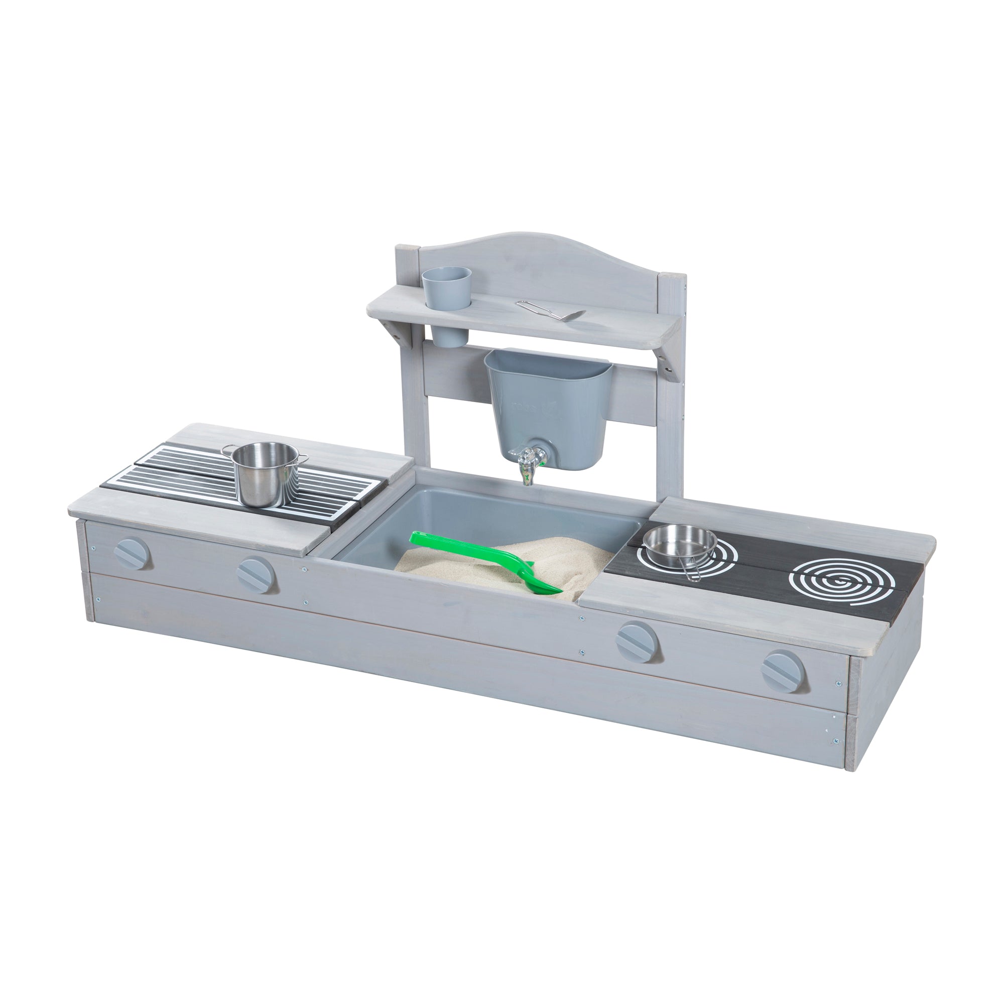 Roba 457014GA 2in1 Balkonsandkasten mit Matschküche grau – Outdoor FSC - Produktbild 8