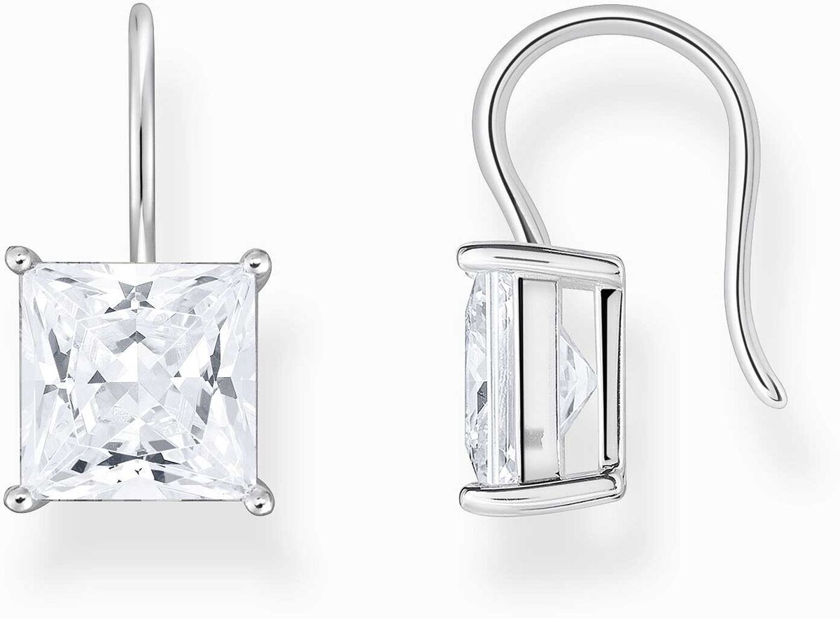 Thomas, Sabo, Ohrhänger, Mit, Quadr., Stein, Weiß, Silber, H2289-051-14, Zubehor, Ohrring, Schmuck, Diamant, Edelstein
