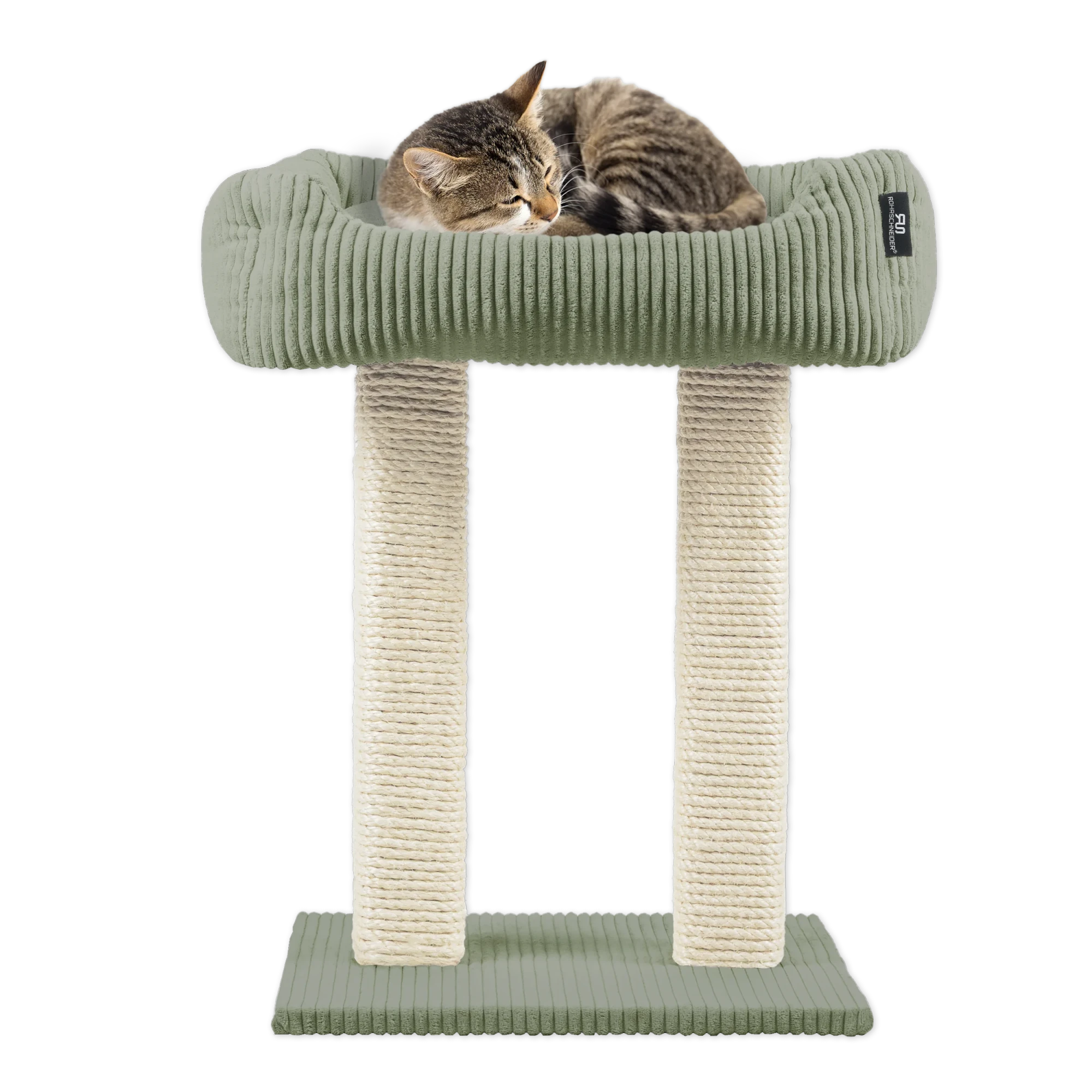 Rohrschneider RS 22377 Katzenbaum Kuschelsofa 2xStamm – Kratz- und Liegeelement