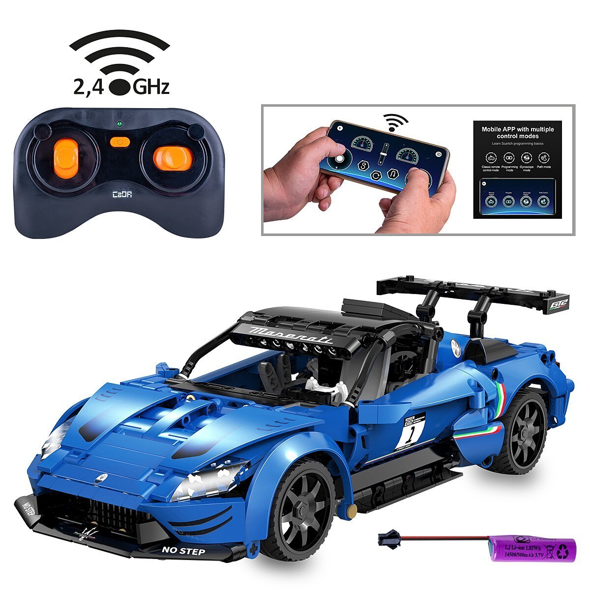 JAMARA CaDA Maserati GT2 1:14 blau 2,4GHz Bricks ab 6 Jahren JAMARA CaDA Maserati GT2 1:14 blau 2,4GHz Bricks ab 6 Jahren