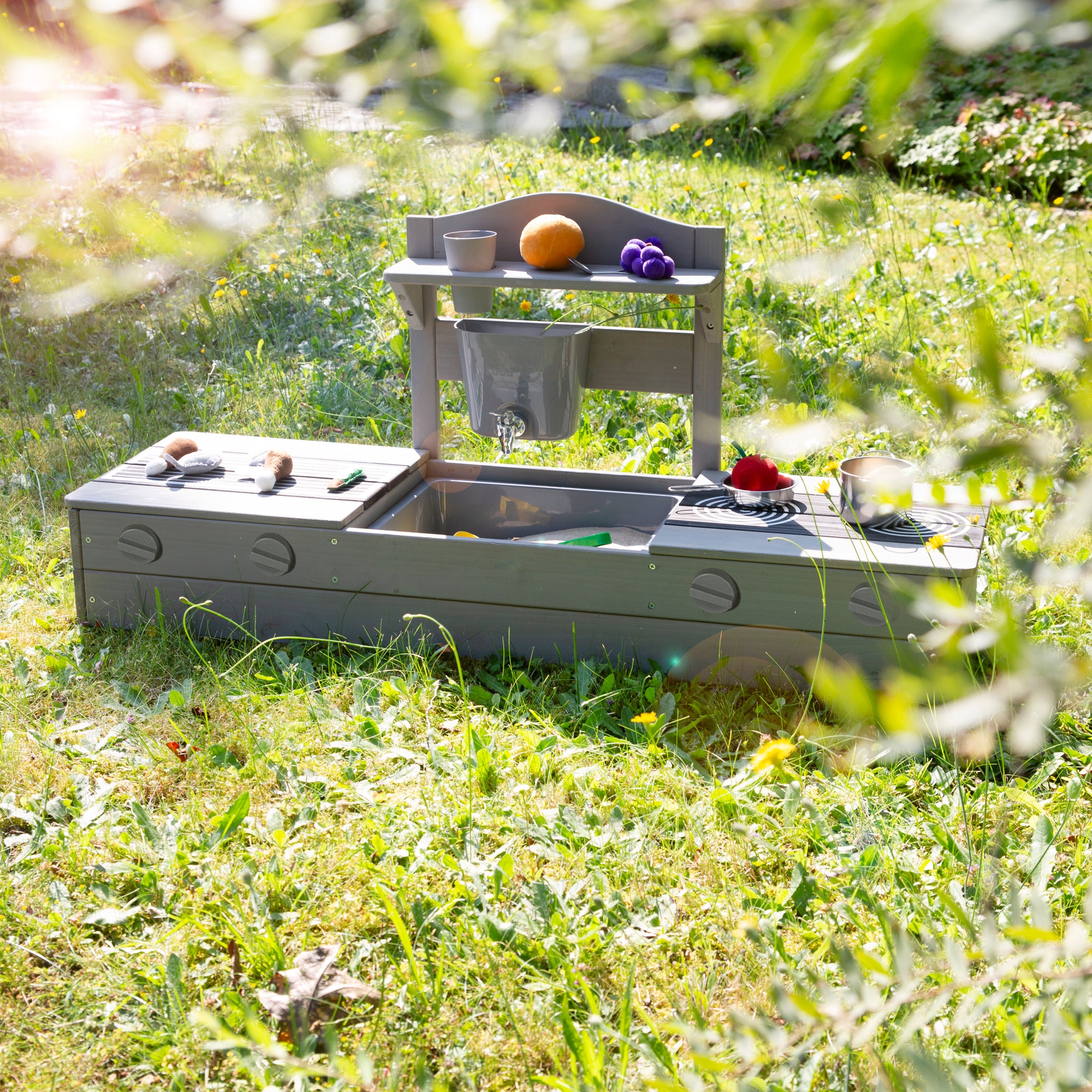 Roba 457014GA 2in1 Balkonsandkasten mit Matschküche grau – Outdoor FSC - Bild 7 Roba 457014GA 2in1 Balkonsandkasten mit Matschküche grau – Outdoor FSC - Produktbild 7