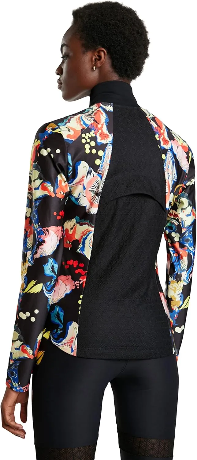 Desigual Damen Jacke „Berna“ by M. Christian Lacroix - Schwarz mit Blumenmuster 21WWSK312000 GR. M