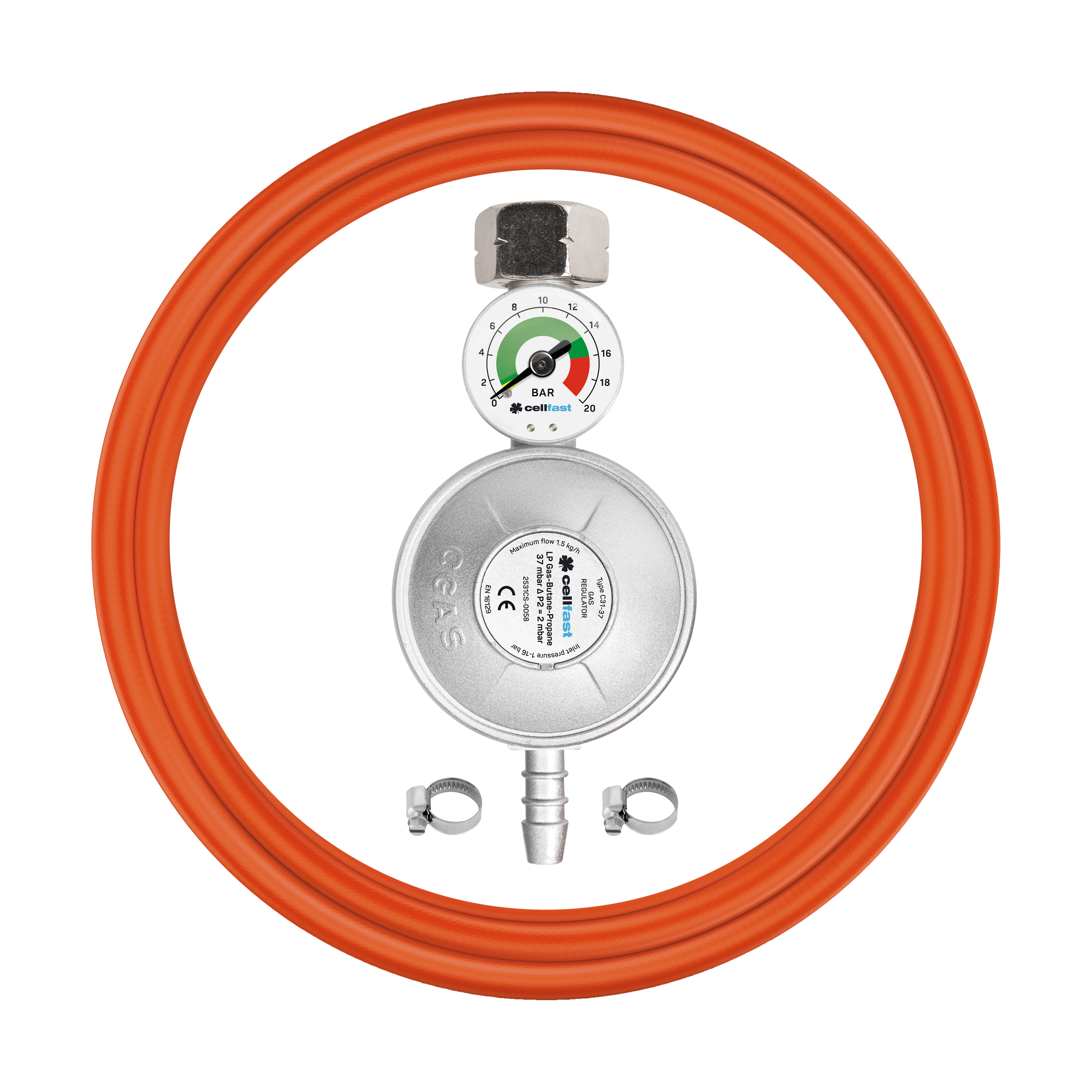 Cellfast Propan-Butan Anschlussset mit Manometer Cellfast Propan-Butan Anschlussset mit Manometer