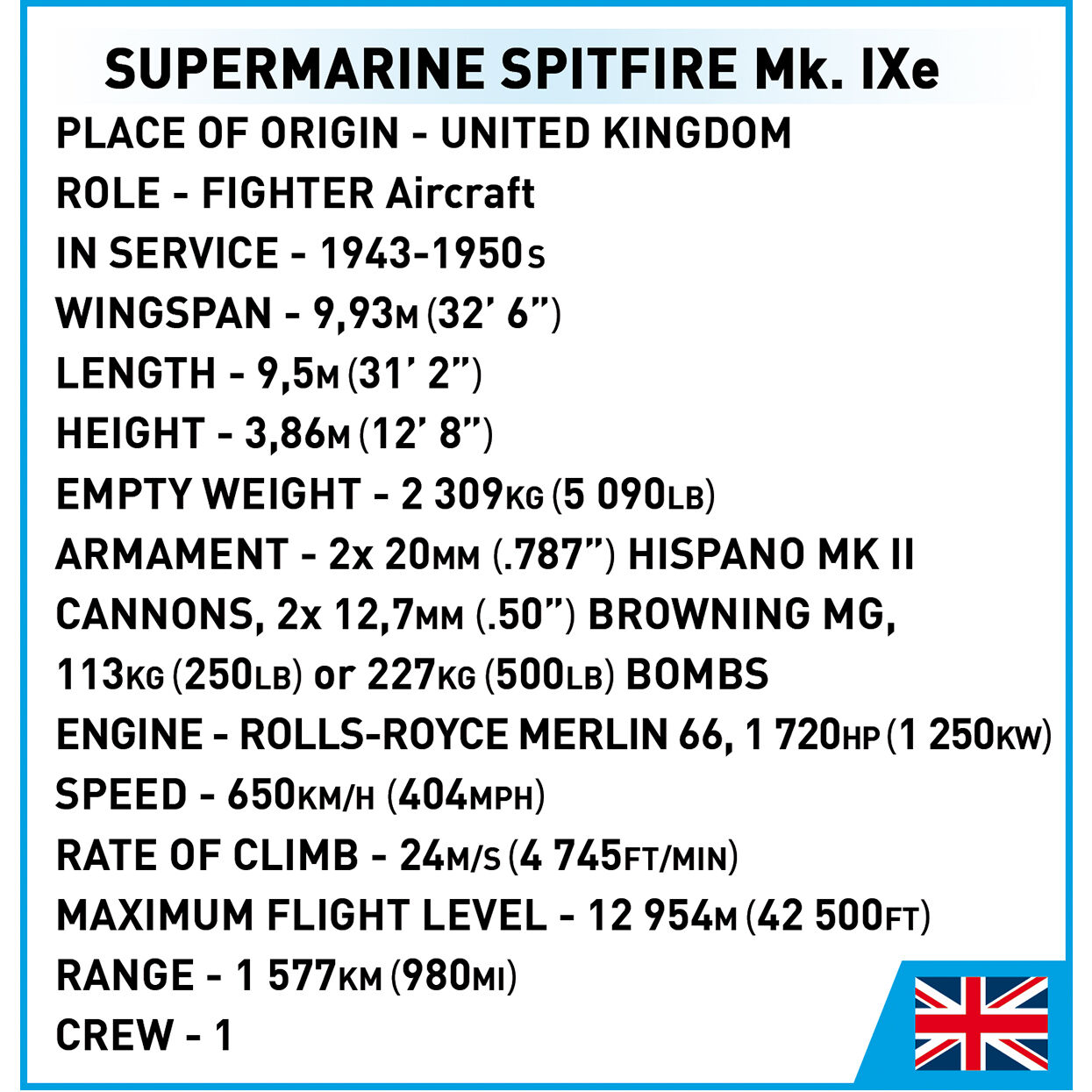 COBI 5764 - Supermarine Spitfire MK.IXE - Bild 13 COBI 5764 - Supermarine Spitfire MK.IXE - Bild 13