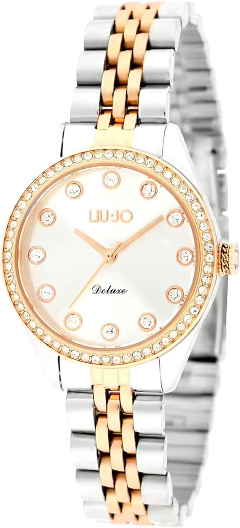 LIU JO Deluxe Bicolor Silberl Gold TLJ2260 LIU, JO, Deluxe, Bicolor, Silberl, Gold, TLJ2260, Armbanduhr, Arm, Körperteil, Person, Band