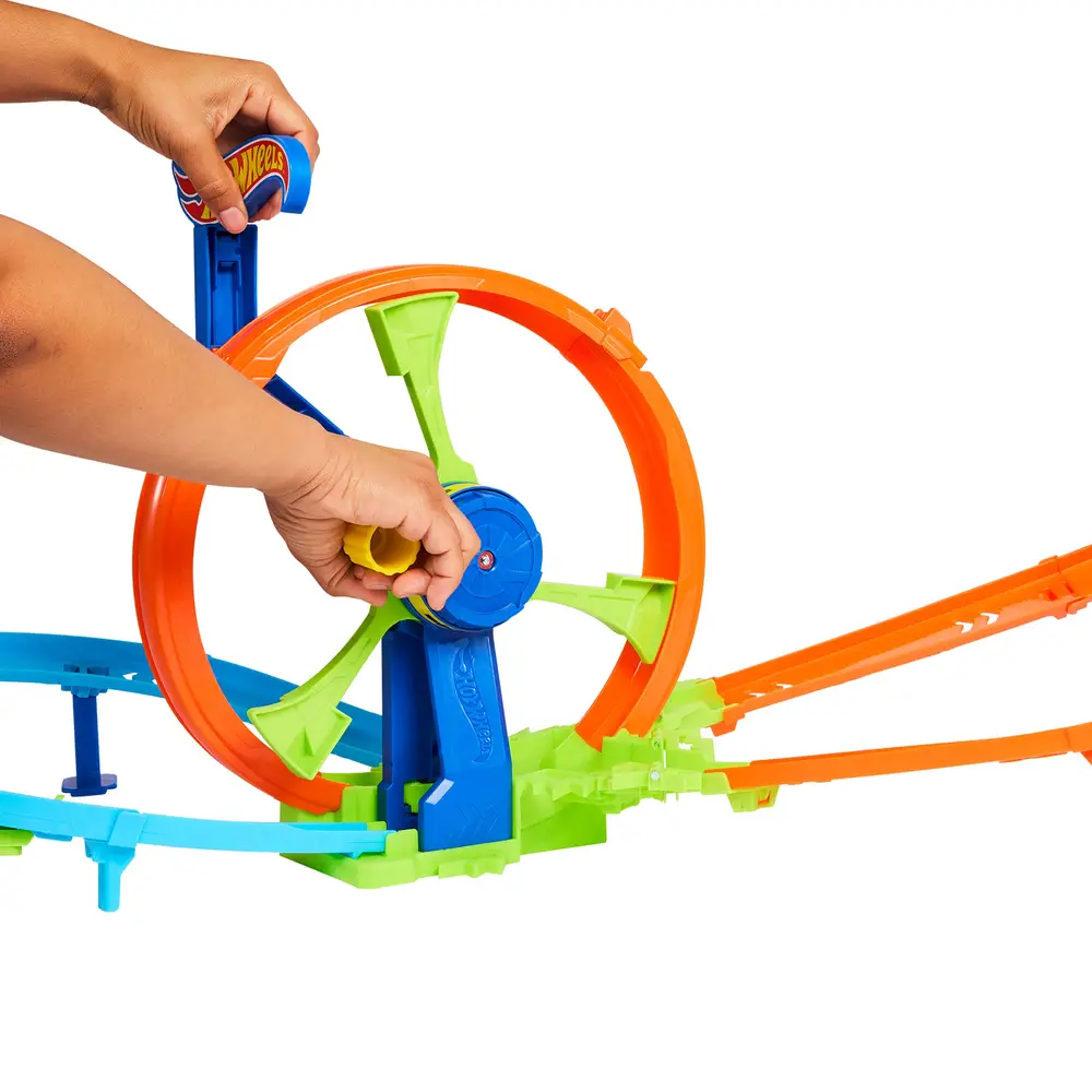 Hot Wheels Schnellstart- und Looping-Spielset mit Die-Cast-Spielzeugauto im Maßstab 1:64, Crash- und Streckenset Hot Wheels Schnellstart- und Looping-Spielset mit Die-Cast-Spielzeugauto im Maßstab 1:64, Crash- und Streckenset
