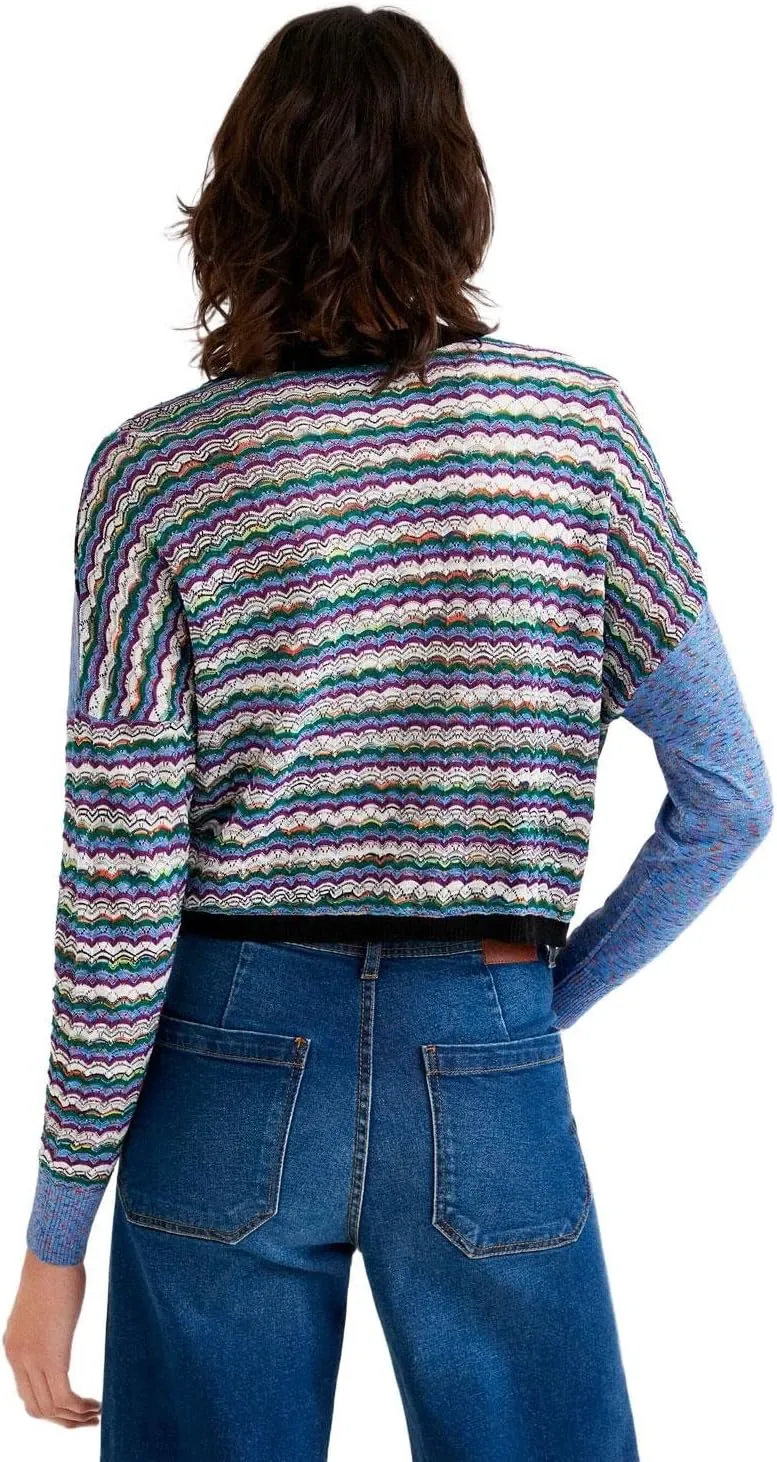 Desigual Damen Strickjacke „JERS Crepúsculo“ - Blau 22SWJF54 GR. L