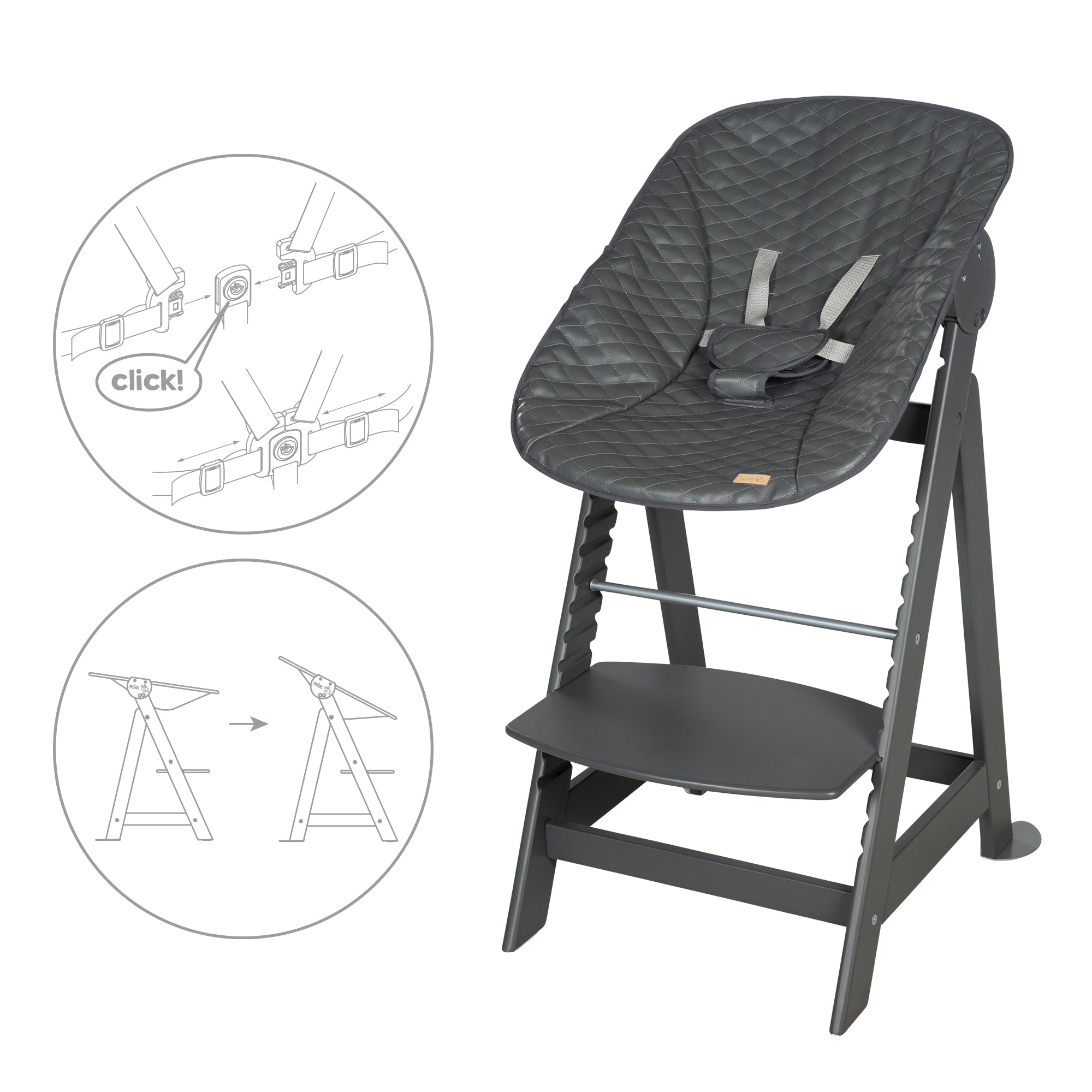 Roba 75063ANL250 Treppenhochstuhl, Set 2in1 Graphite anthrazit - Bild 13 Roba 75063ANL250 Treppenhochstuhl, Set 2in1 Graphite anthrazit - Produktbild 13