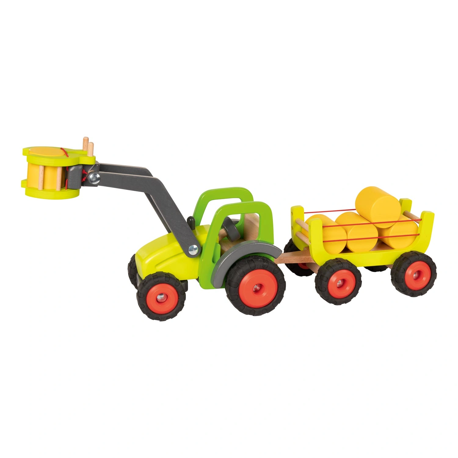 goki Holztraktor mit Heuwagen - mit Greifarm, ab 3 Jahren goki Holztraktor mit Heuwagen - mit Greifarm, ab 3 Jahren