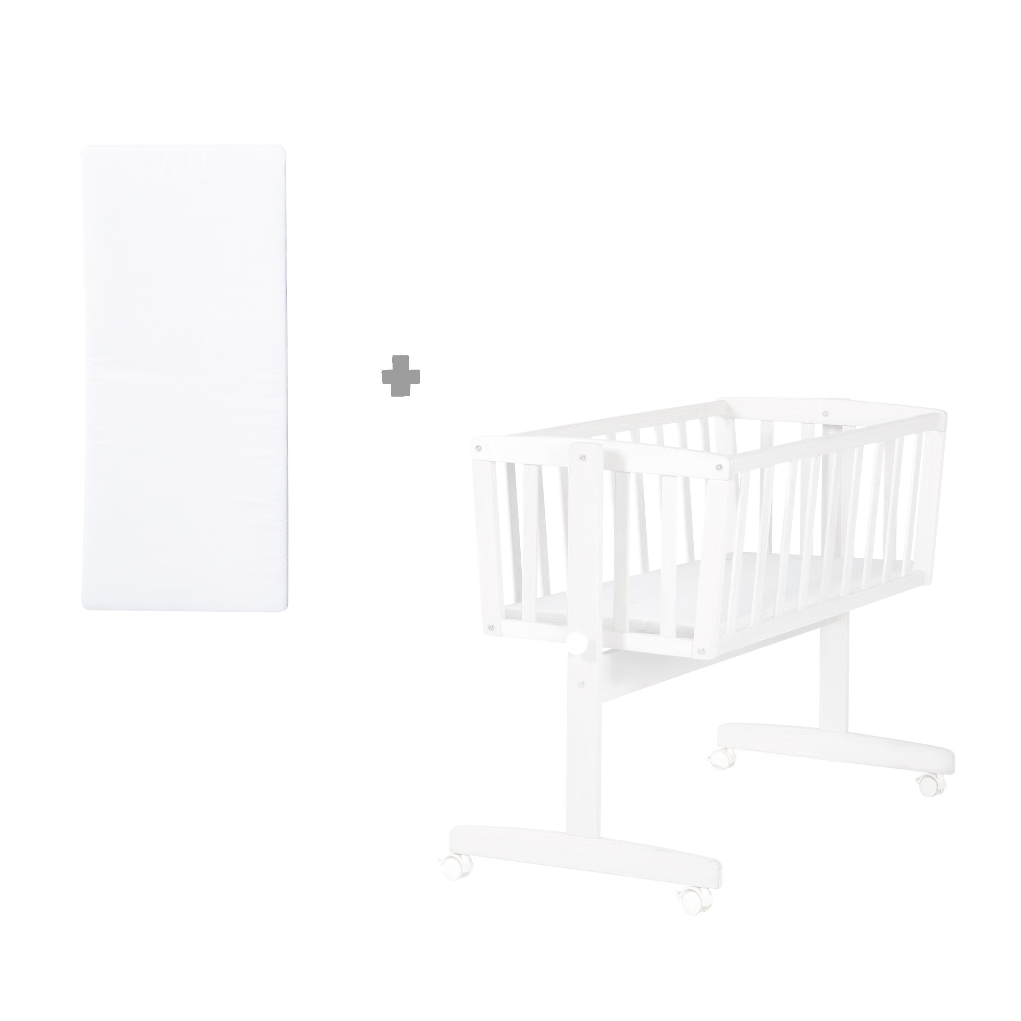 Roba 8950WE1 Wiege mit Matratze weiß – Komplettwiegenset - Produktbild 5