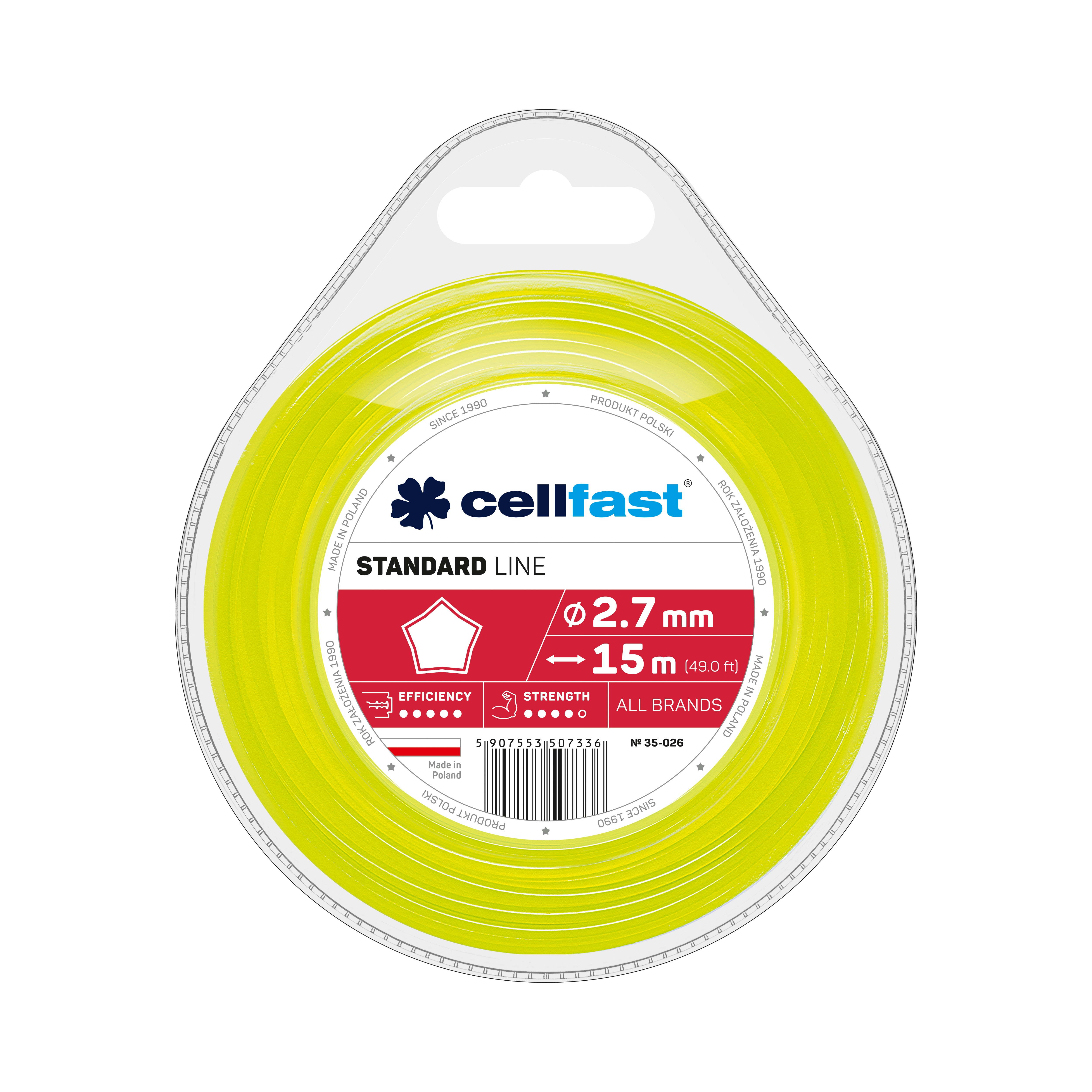 Cellfast STANDARD Mähfäden 2,7 mm x 15 m Stern Cellfast STANDARD Mähfäden 2,7 mm x 15 m Stern