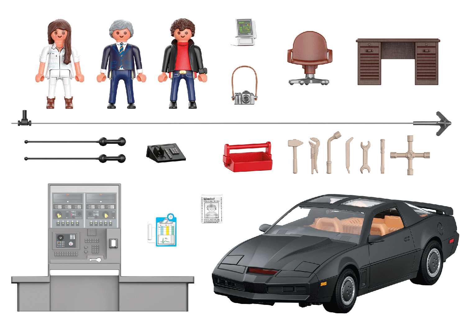 PLAYMOBIL 70924 Knight Rider - K.I.T.T. Auto, Person, Mace Club, Rad, Leichtmetallrad