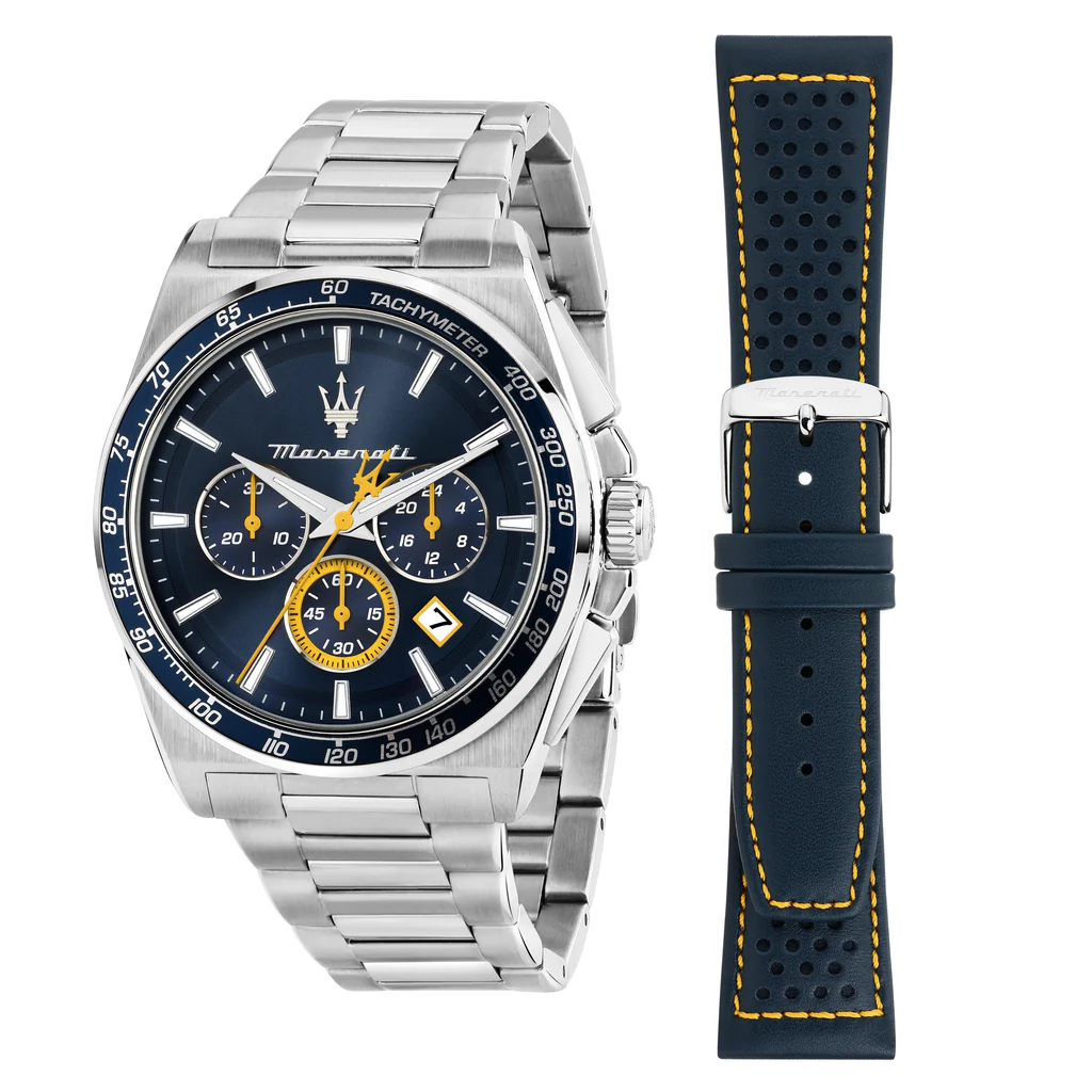 Maserati Velocità Herrenuhr Chronograph 43mm Silber
