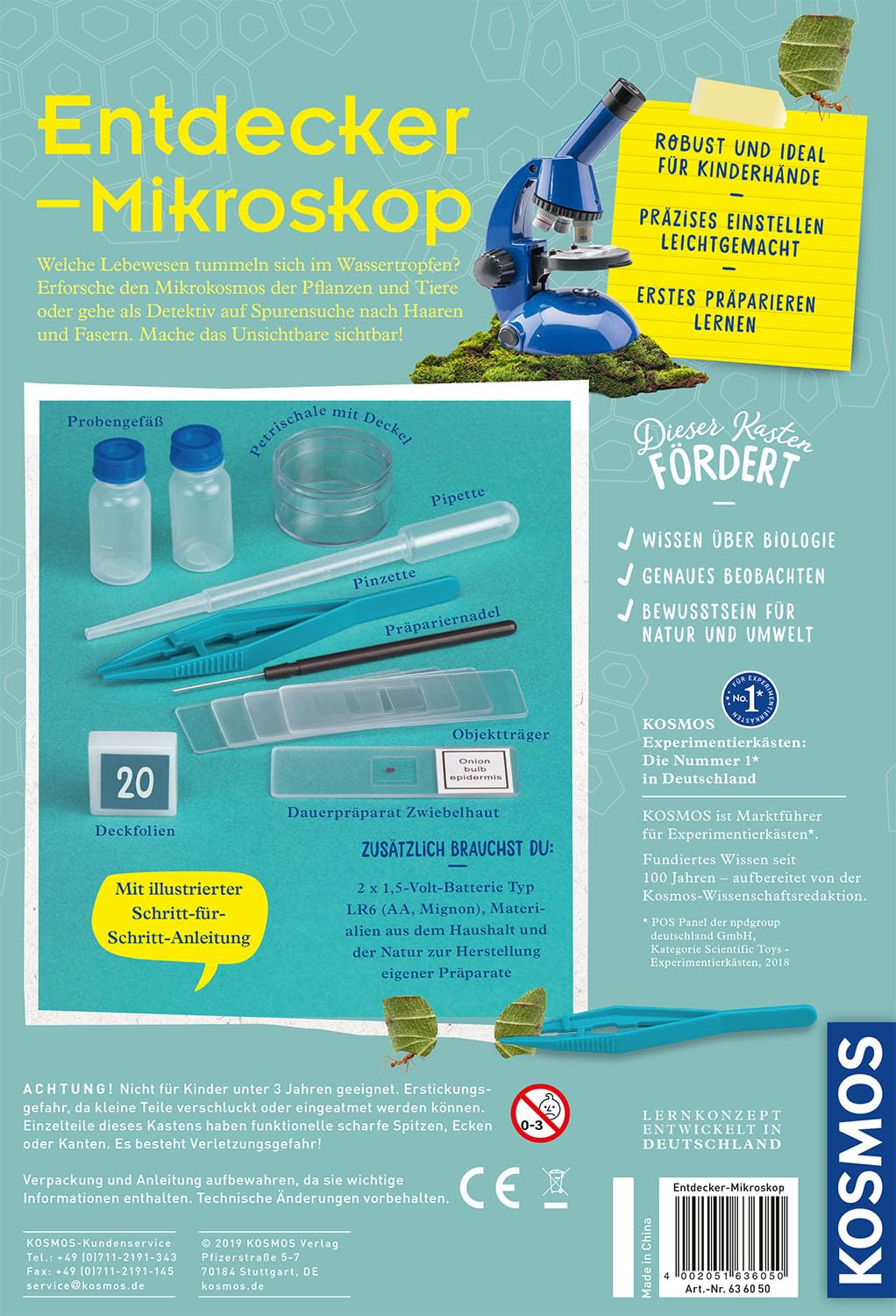 Kosmos Entdecker-Mikroskop - Spannendes Mikroskopie-Set Für Junge Naturforscher Ab 8 Jahren 636050 Werbung, Plakat