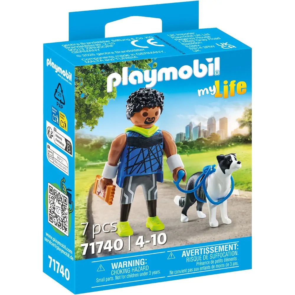 PLAYMOBIL 71740 - My Life: Jogger mit Border Collie und Zubehör Person