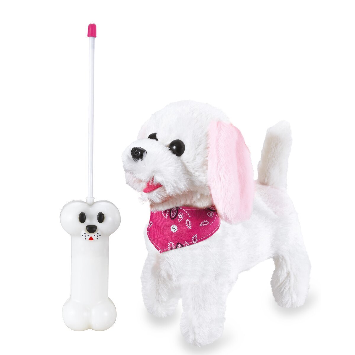 JAMARA Trixi RC Plüschhund Weiss/Rosa 27MHz ab 3 Jahren