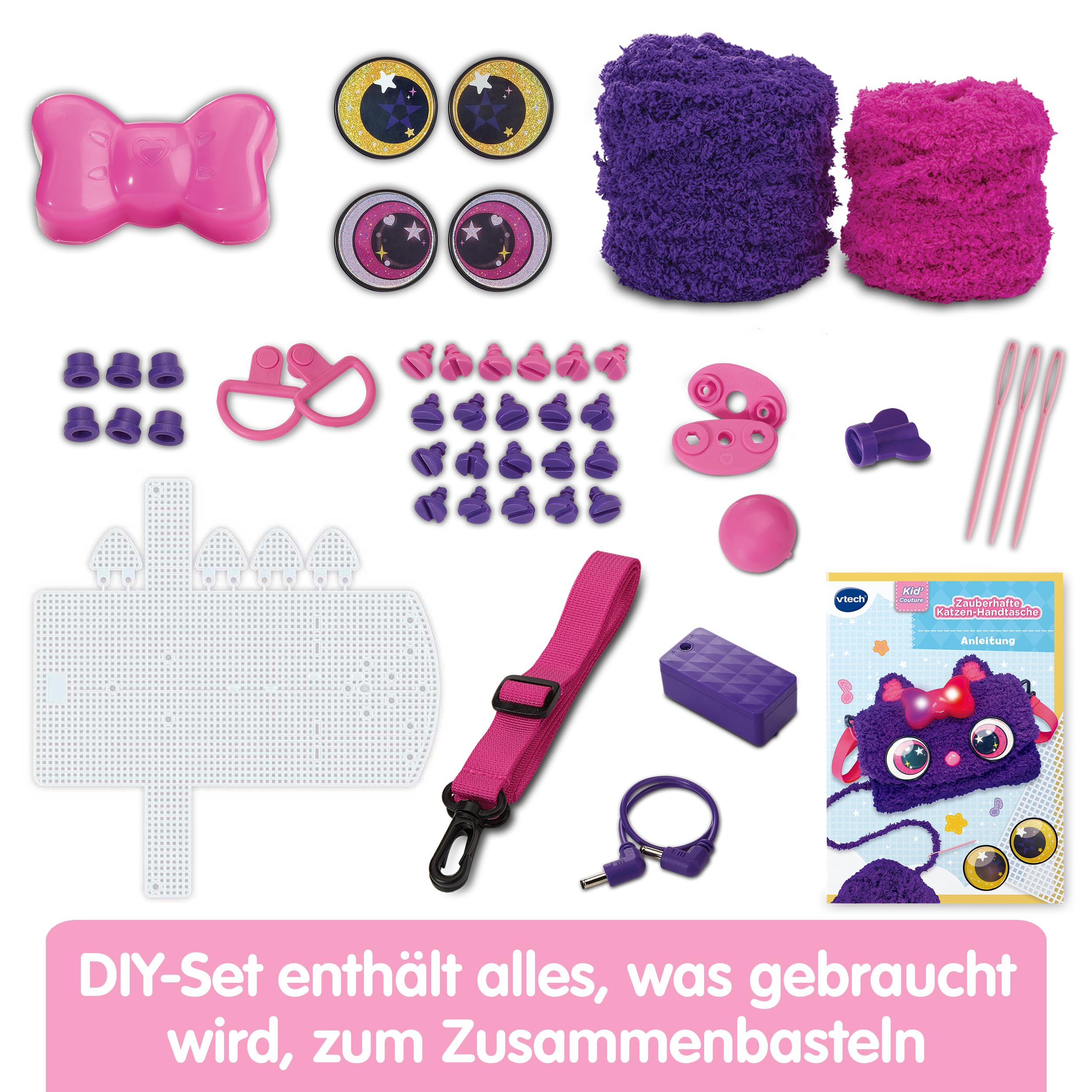 VTech Kid'Couture - Zauberhafte Katzen-Handtasche 80575104 Purpur, Spielzeug