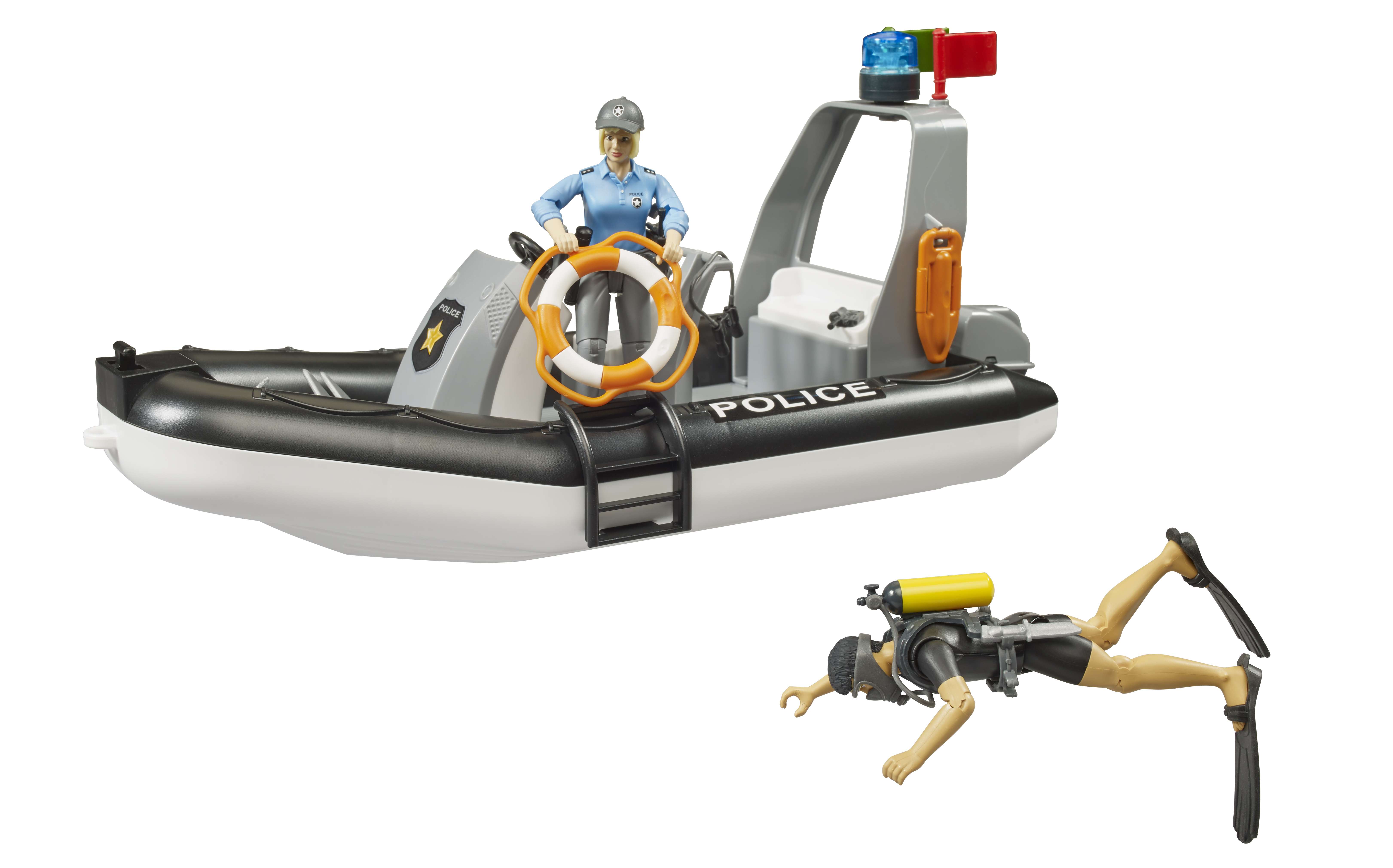 BRUDER 02507 - RAM 2500 Polizei Pickup, L mit S Modul, Anhänger mit Boot und 2 Figuren - Bild 4 BRUDER 02507 - RAM 2500 Polizei Pickup, L mit S Modul, Anhänger mit Boot und 2 Figuren - Bild 4