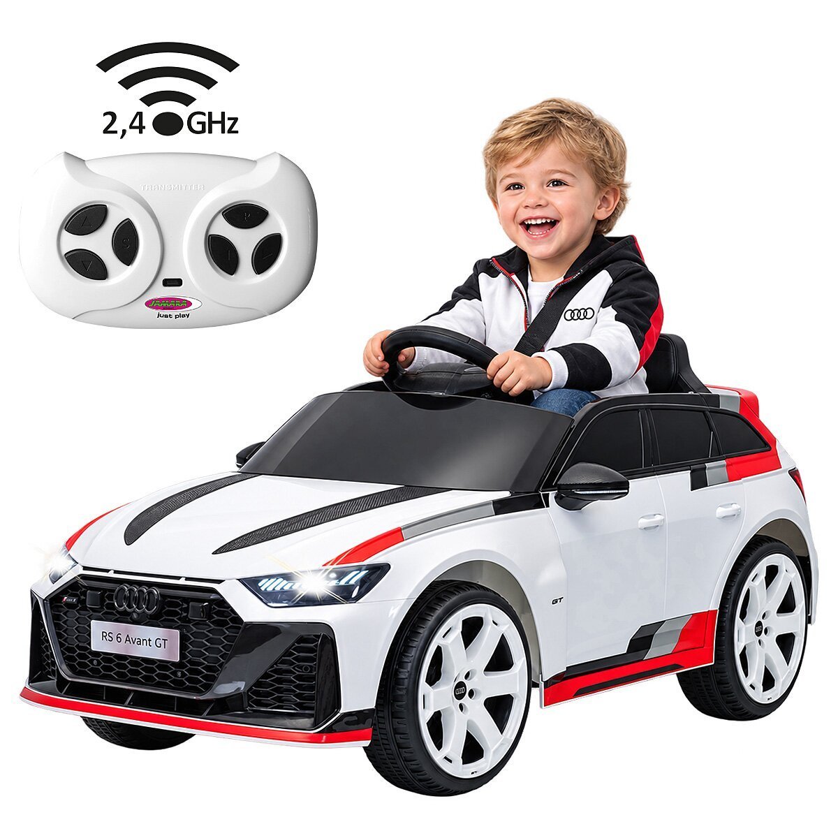 JAMARA Ride-on Audi RS 6 Avant GT weiß 2,4GHz Li-Power 12.6 ab 3 Jahren