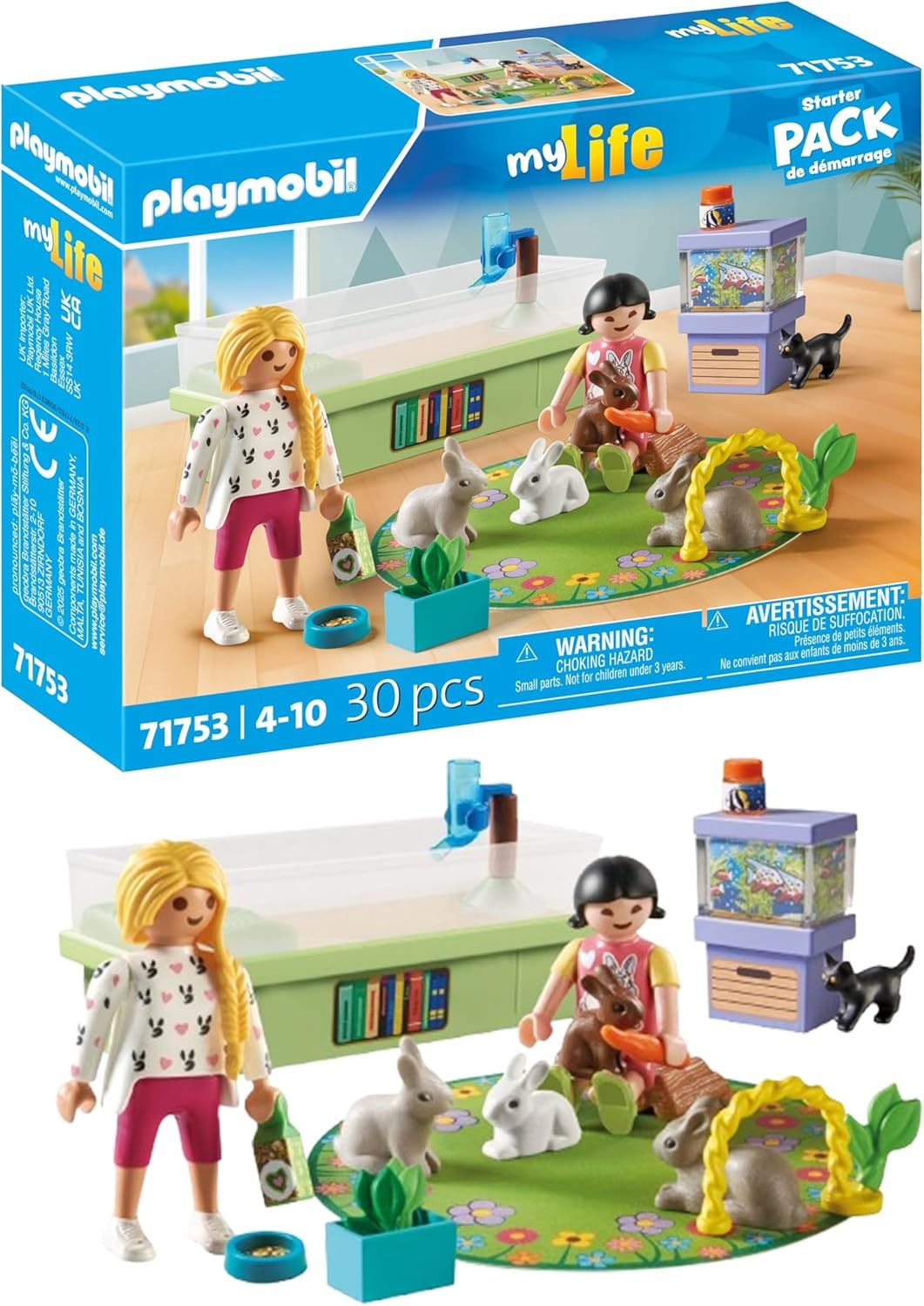 PLAYMOBIL 71753 My Life: Familie mit Hasen, Katze und Aquarium PLAYMOBIL, 71753, My, Life:, Familie, mit, Hasen, Katze, und, Aquarium, Puppe, Spielzeug, Person, Spielbereich, Drinnen