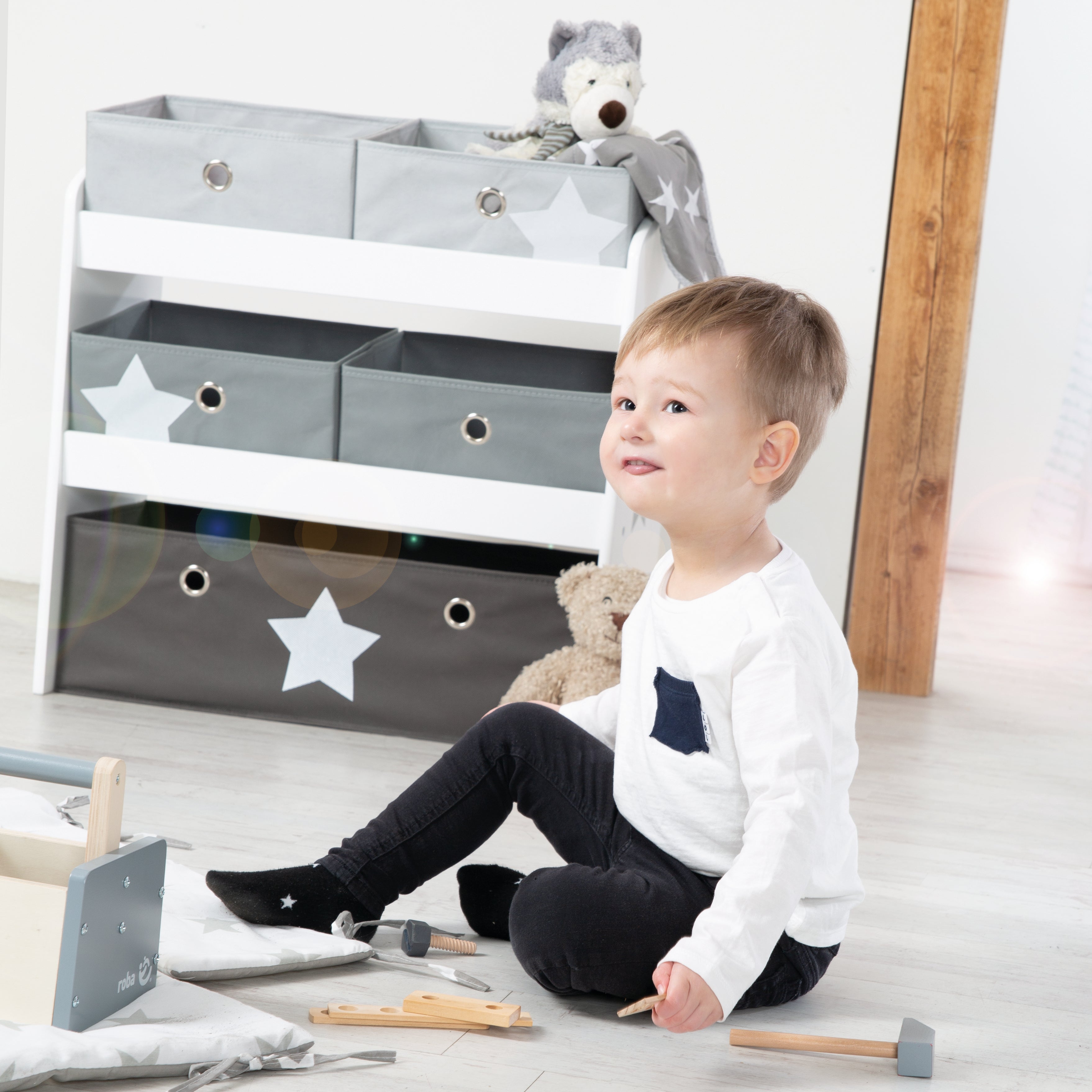 Roba 450159D221 Spielregal Stars grau – Spielmöbel - Bild 6 Roba 450159D221 Spielregal Stars grau – Spielmöbel - Produktbild 6