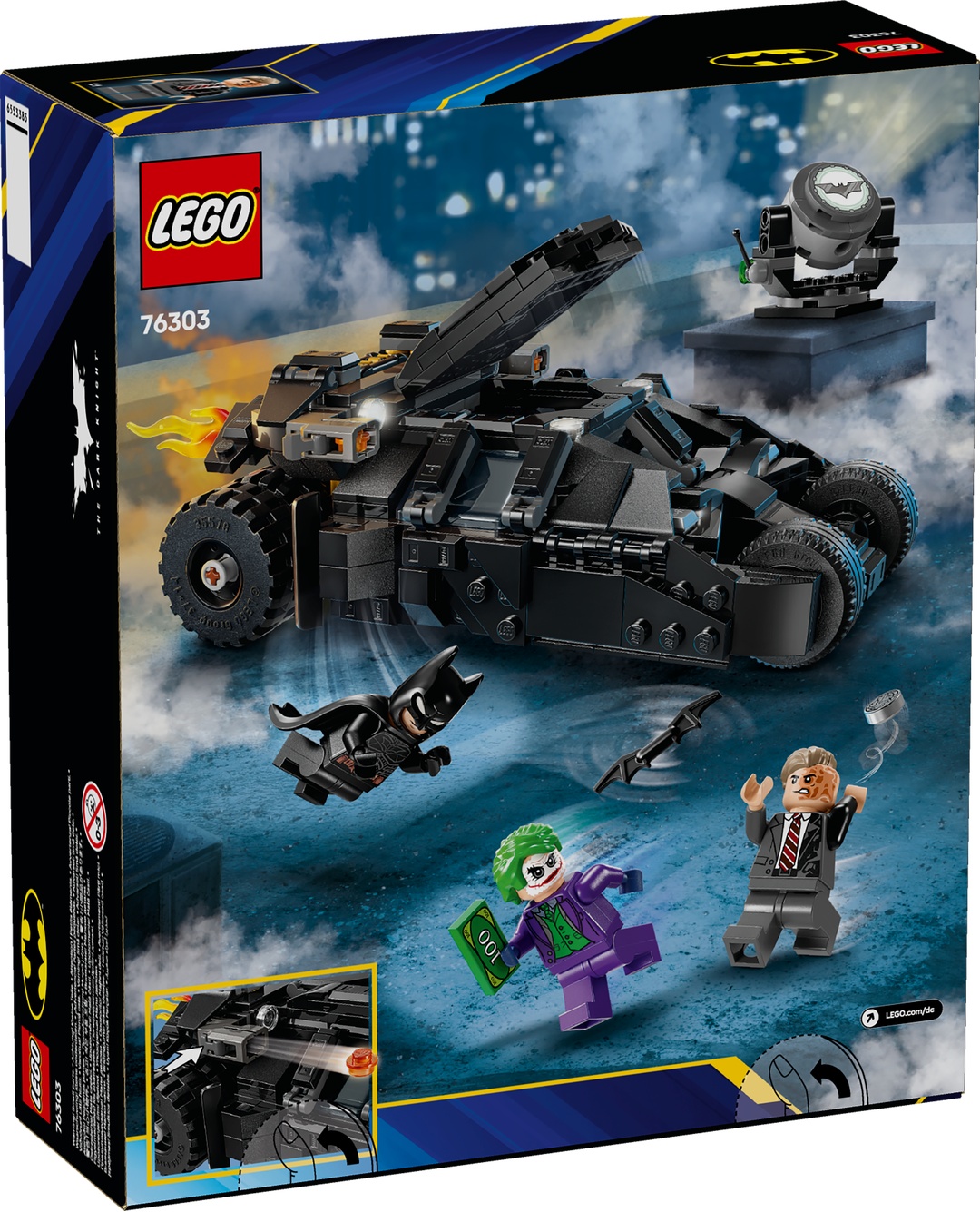 LEGO® DC Comics Super Heroes 76303 Batman™ Tumbler vs. Two Face™ & The Joker™ Maschine, Rad, Person