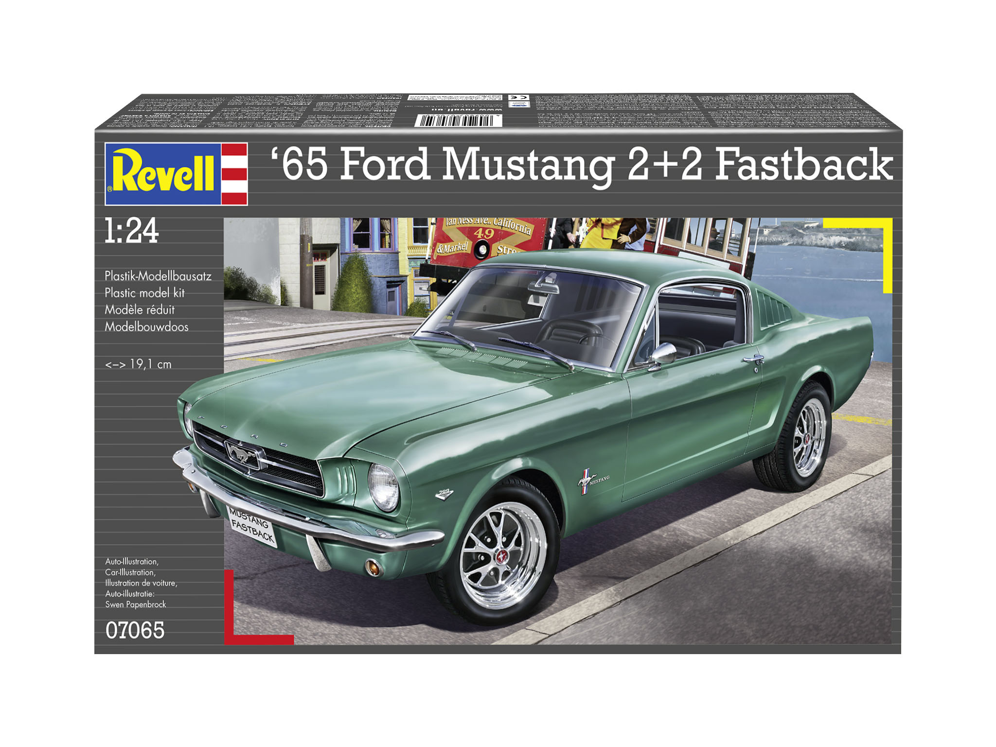 Revell 07065 1965 Ford Mustang 2+2 Fastback Modellbausatz Auto, Coupé, Sportwagen, Fahrzeug, Limousine