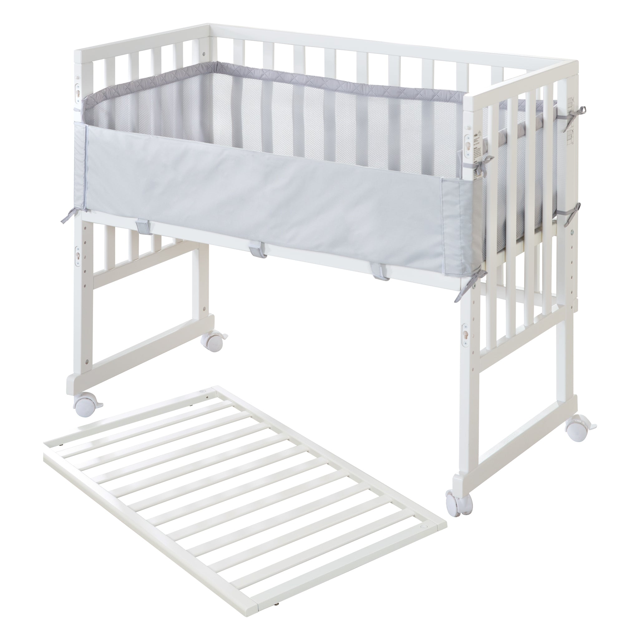 Roba 8961WE8V230 Stuben- Beistellbett 3in1, Barriere grau weiß – Stubenbetten - Bild 2 Roba 8961WE8V230 Stuben- Beistellbett 3in1, Barriere grau weiß – Stubenbetten - Produktbild 2