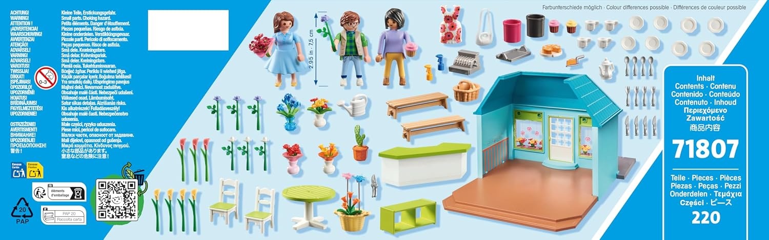 PLAYMOBIL 71807 - My Life: Blumenladen mit Pflanzen, Sträußen & Snacks Werbung, Plakat, Person, QR Code