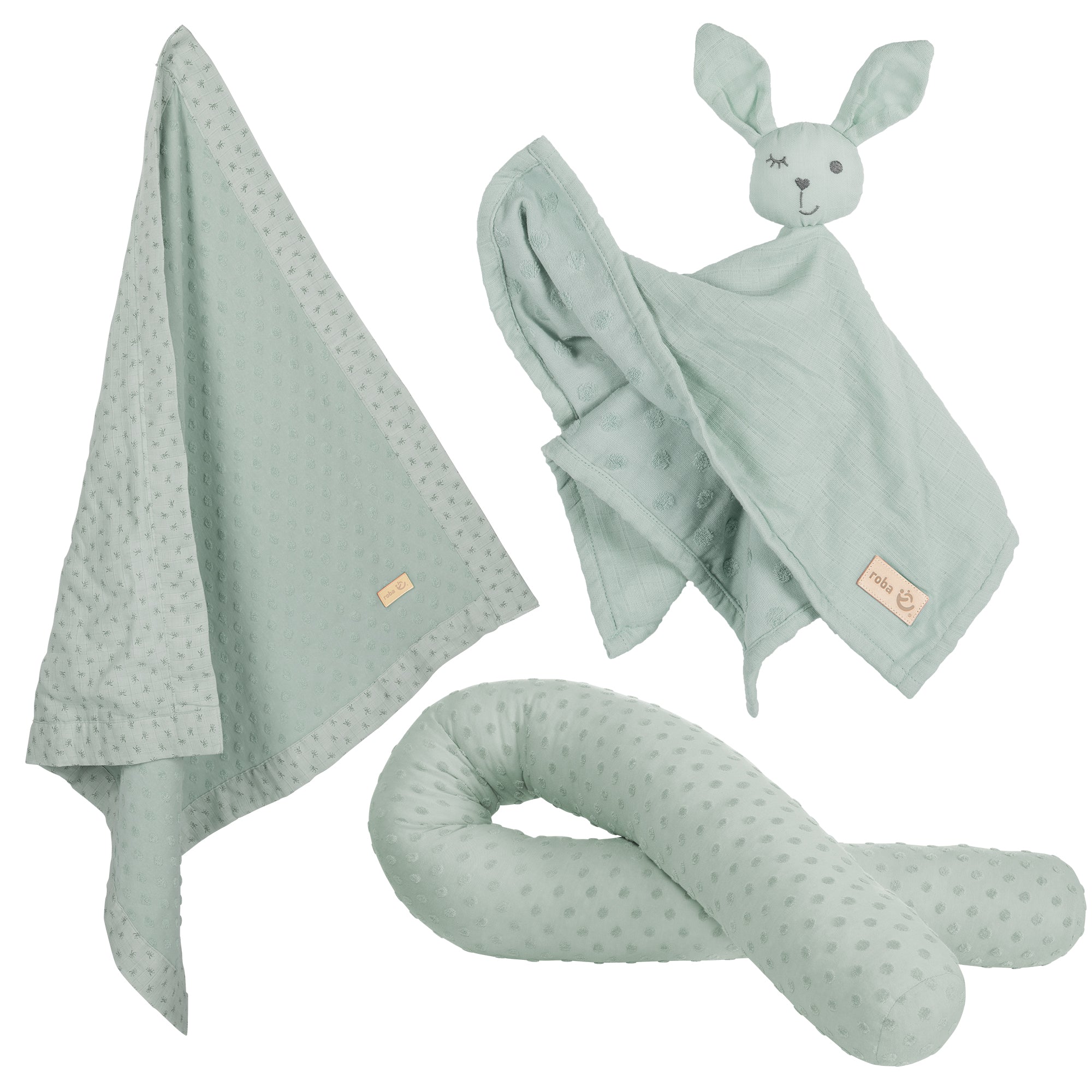 Roba 240S03T3 Geschenkset Baby Kuscheln & Spielen grün frosty green – Heim Textilien - Bild 1 Roba 240S03T3 Geschenkset Baby Kuscheln & Spielen grün frosty green – Heim Textilien - frosty green - Heim Textilien - Produktbild 1