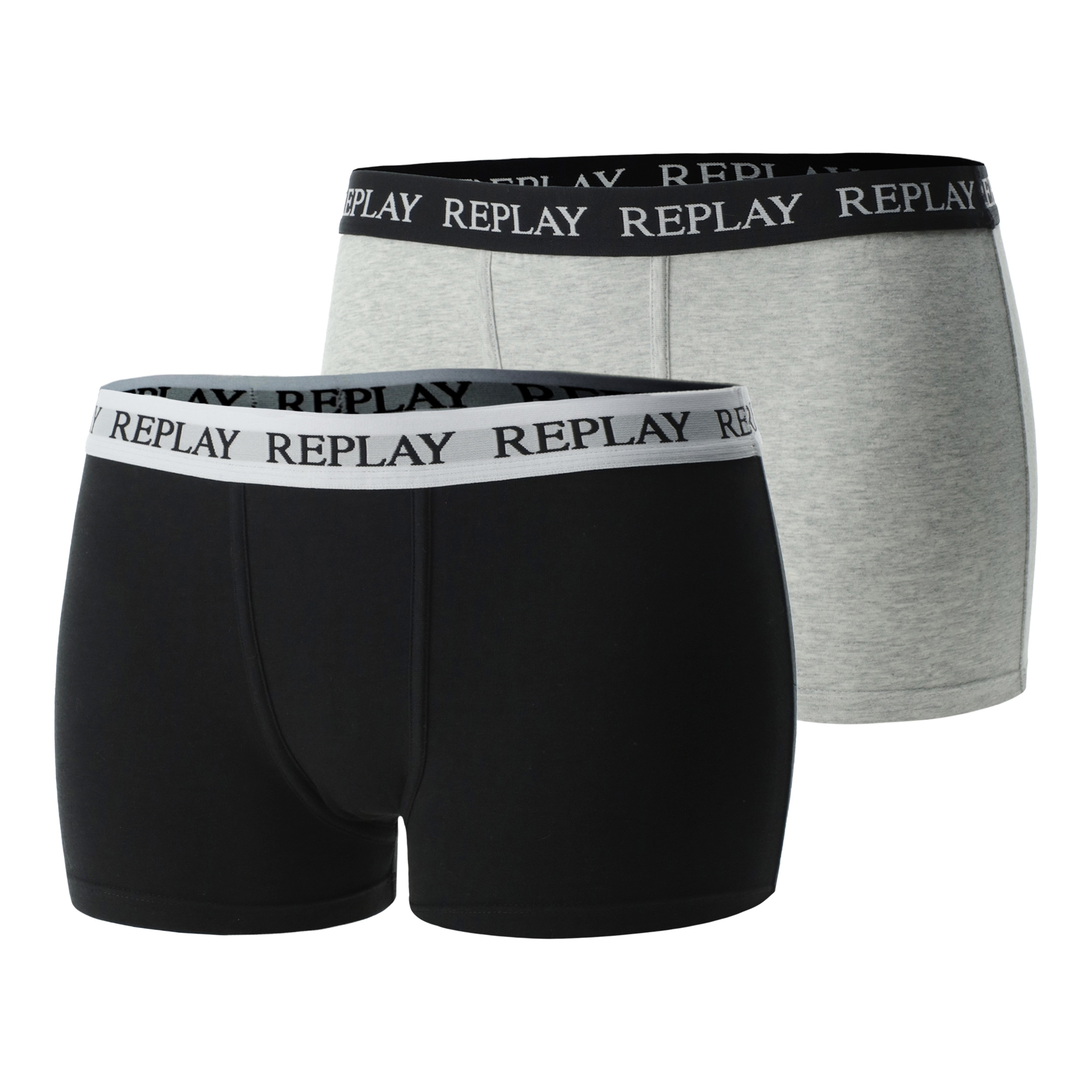 REPLAY Damen Panty I101561GBW - Grau/Schwarz/Weiß, 2er Pack, Größe L GR. L Bekleidung, Unterwäsche