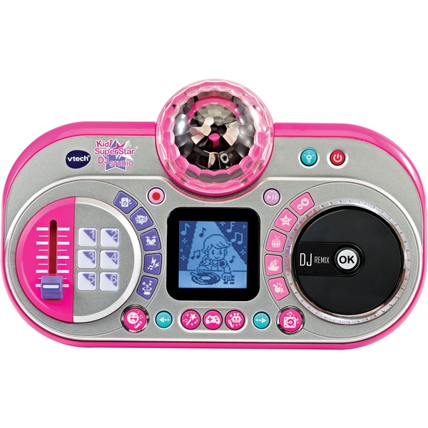 VTech Kidi Super Star DJ Studio musikalisches DJ-Set für Kinder, höhenverstellbar, ab 6 Jahren VTech Kidi Super Star DJ Studio mit Mikrofon, Jog-Wheel, 12 Songs, Aufnahme & Effekten, Disco-Licht, höhenverstellbarer Standfuß 65 135 cm, 4 Spiele, kindersicheres Batteriefach 4xAA, ab 6 Jahren,